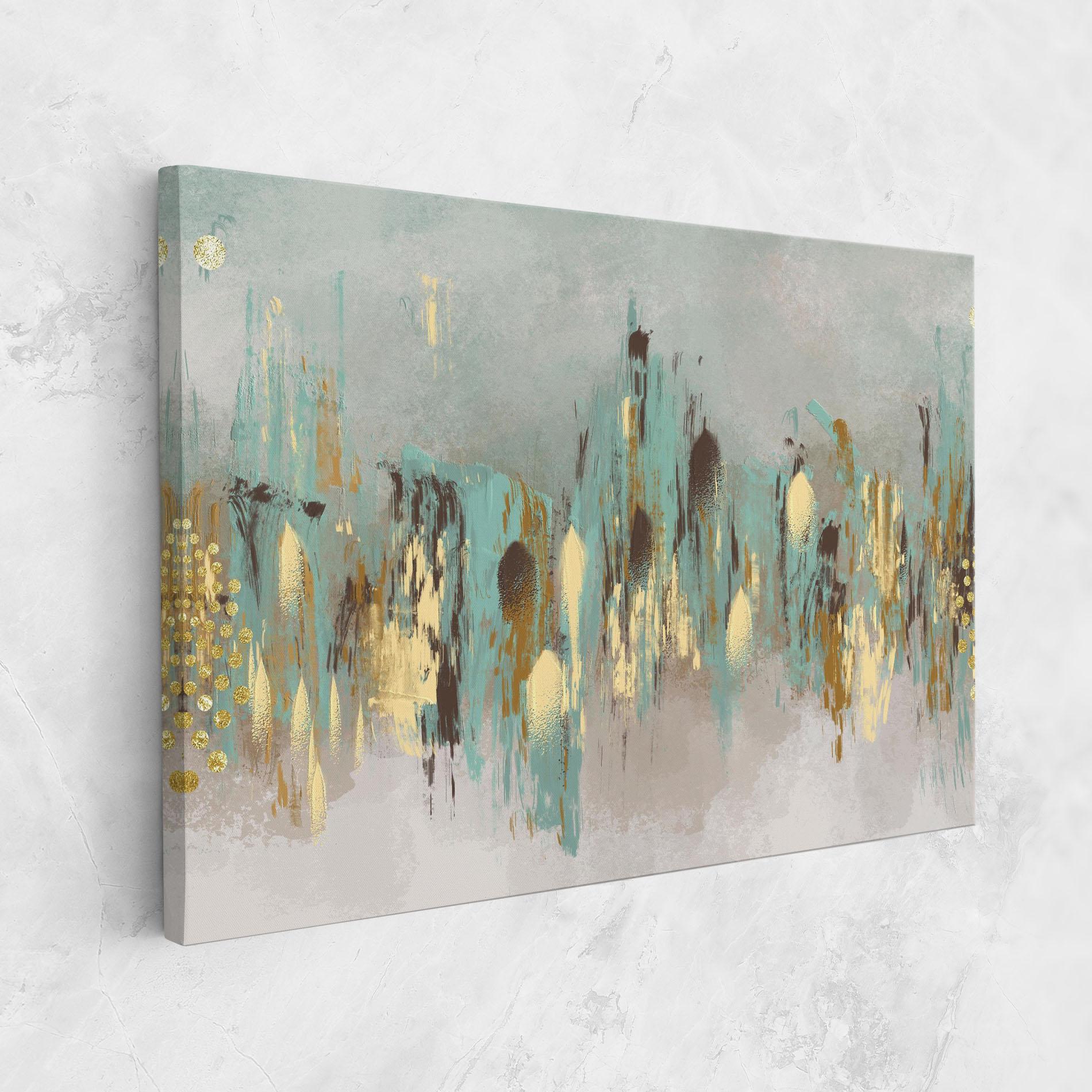 Leinwandbild Gold Spiral Points mockup 1