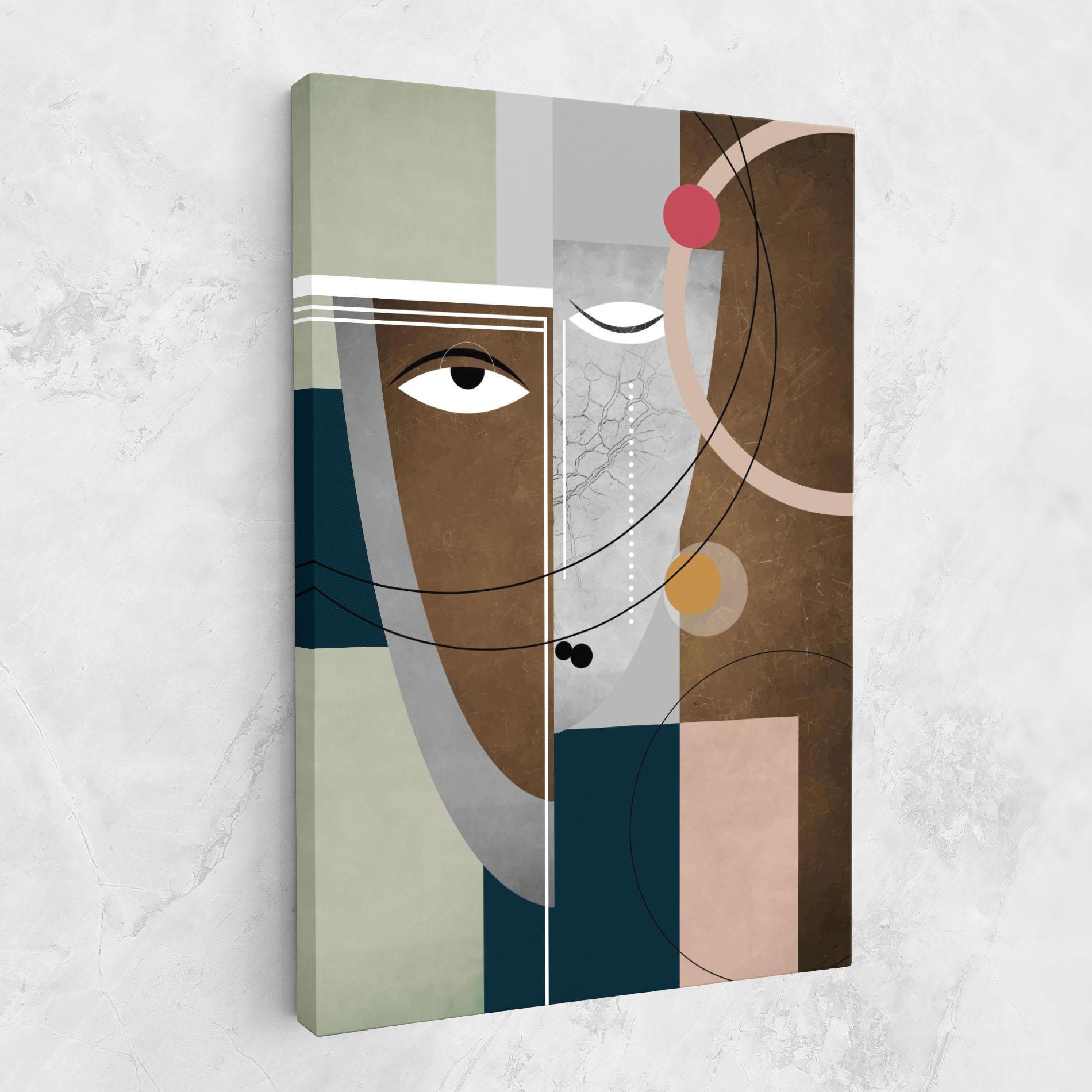Leinwandbild Abstract Brown Face mockup 1