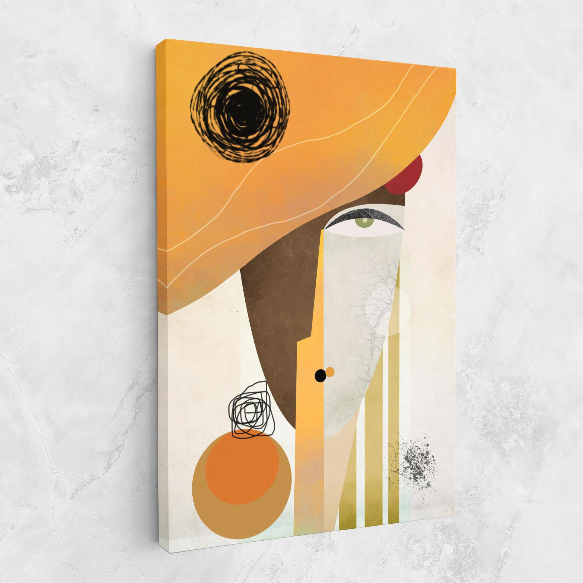 Leinwandbild Abstract Orange Face mockup 1