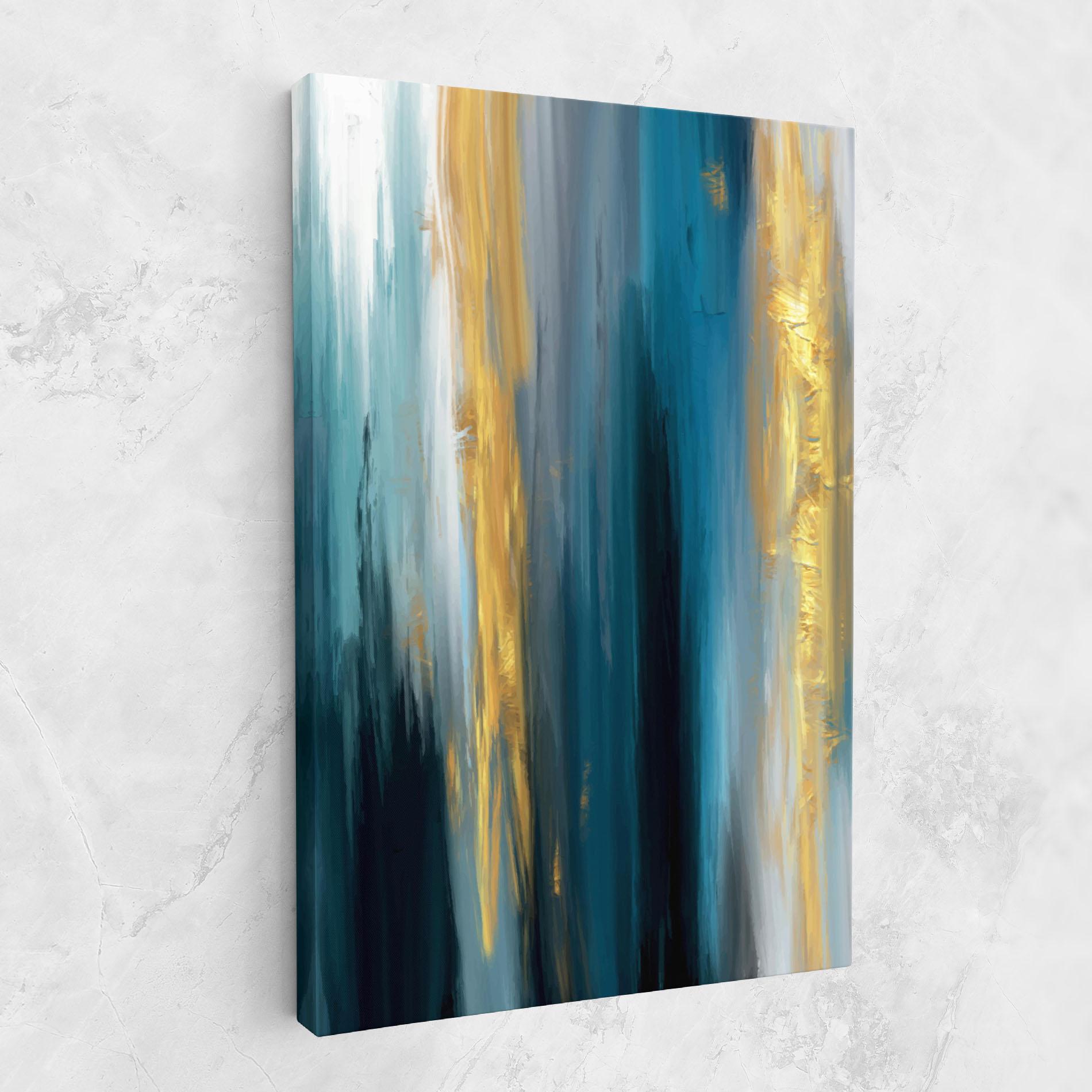 Leinwandbild Golden Black Blue Art mockup 1