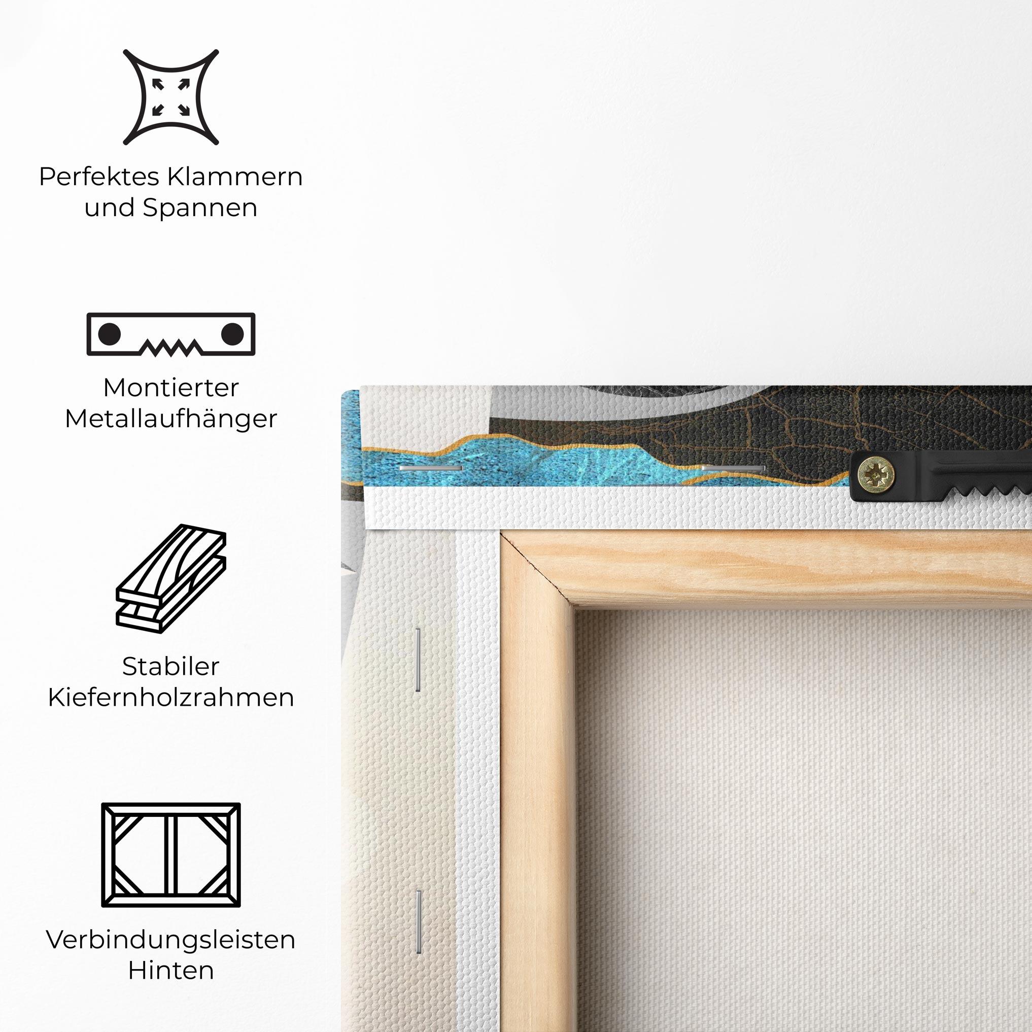 Leinwandbild Abstract Blue Face mockup 5