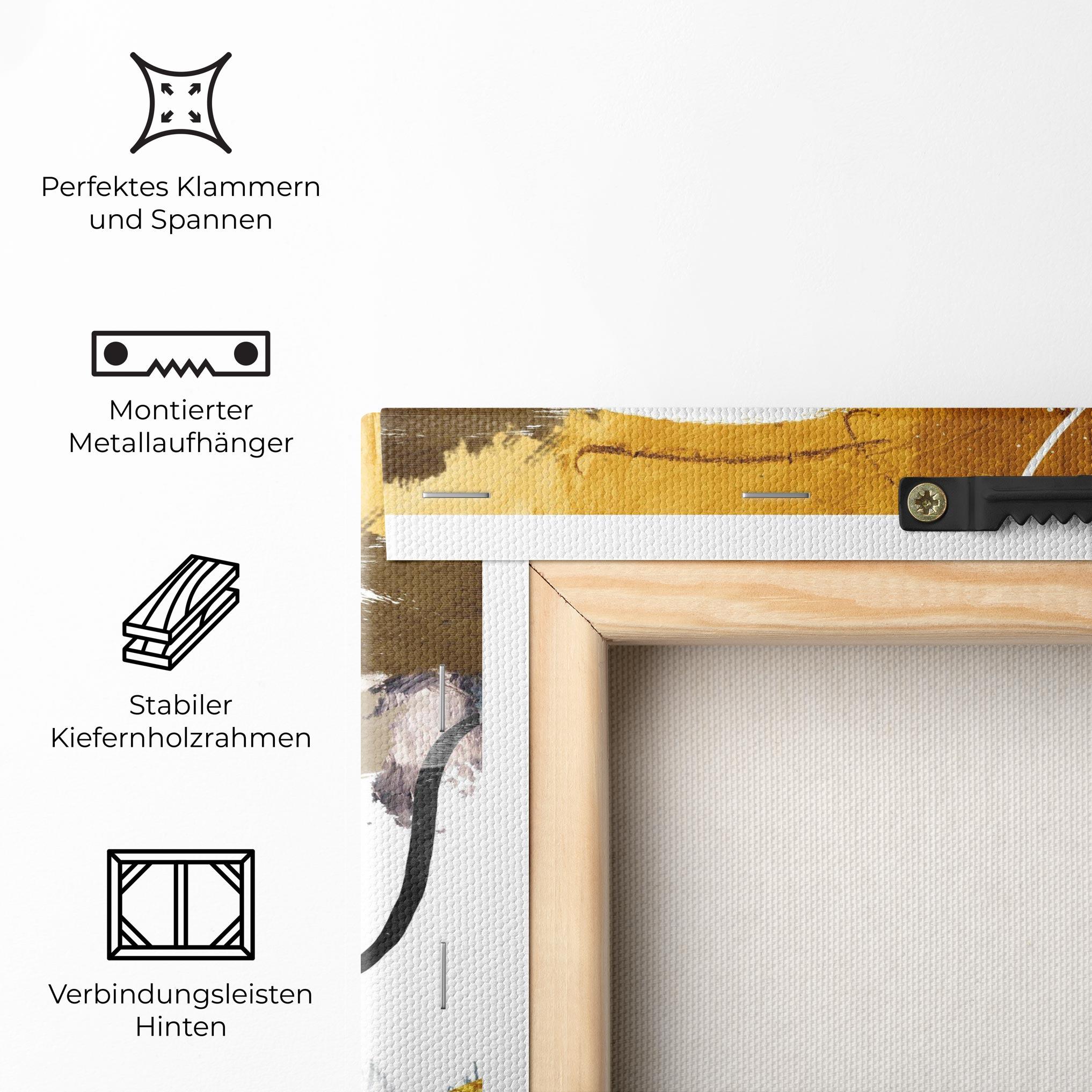 Leinwandbild Chaotic Golden Painting mockup 5