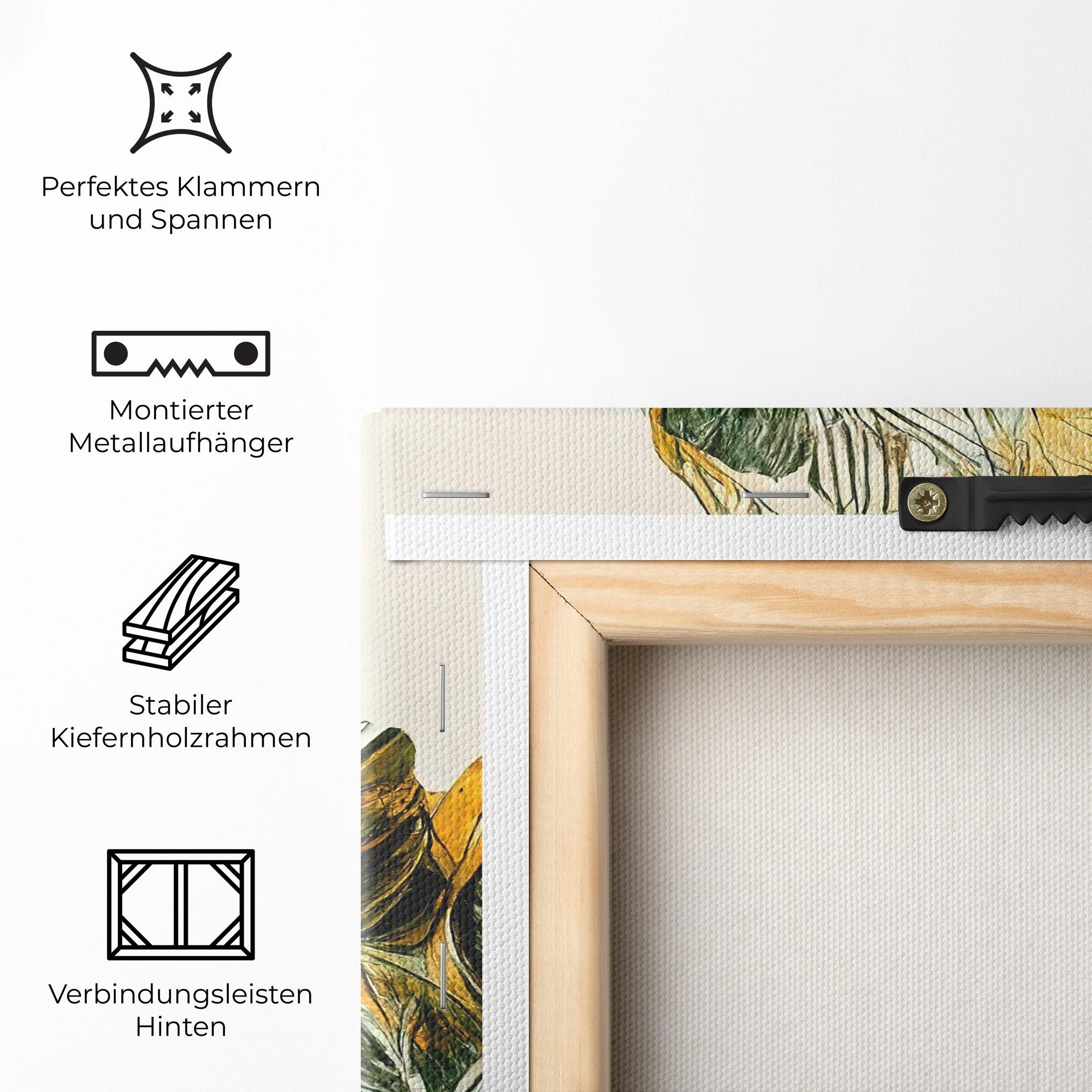 Leinwandbild Gold And Green Leafes mockup 5