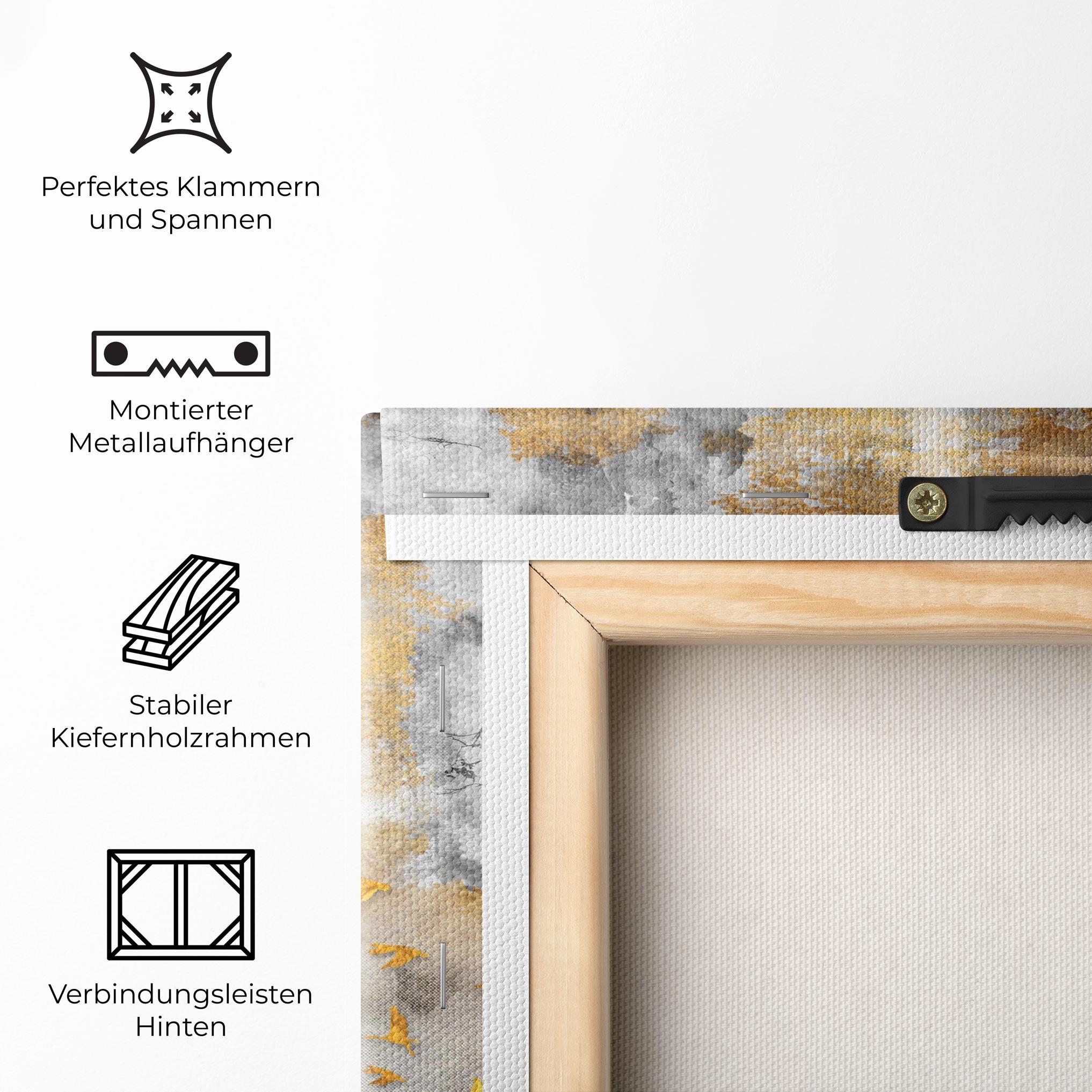 Leinwandbild Gold Birds Flying mockup 5