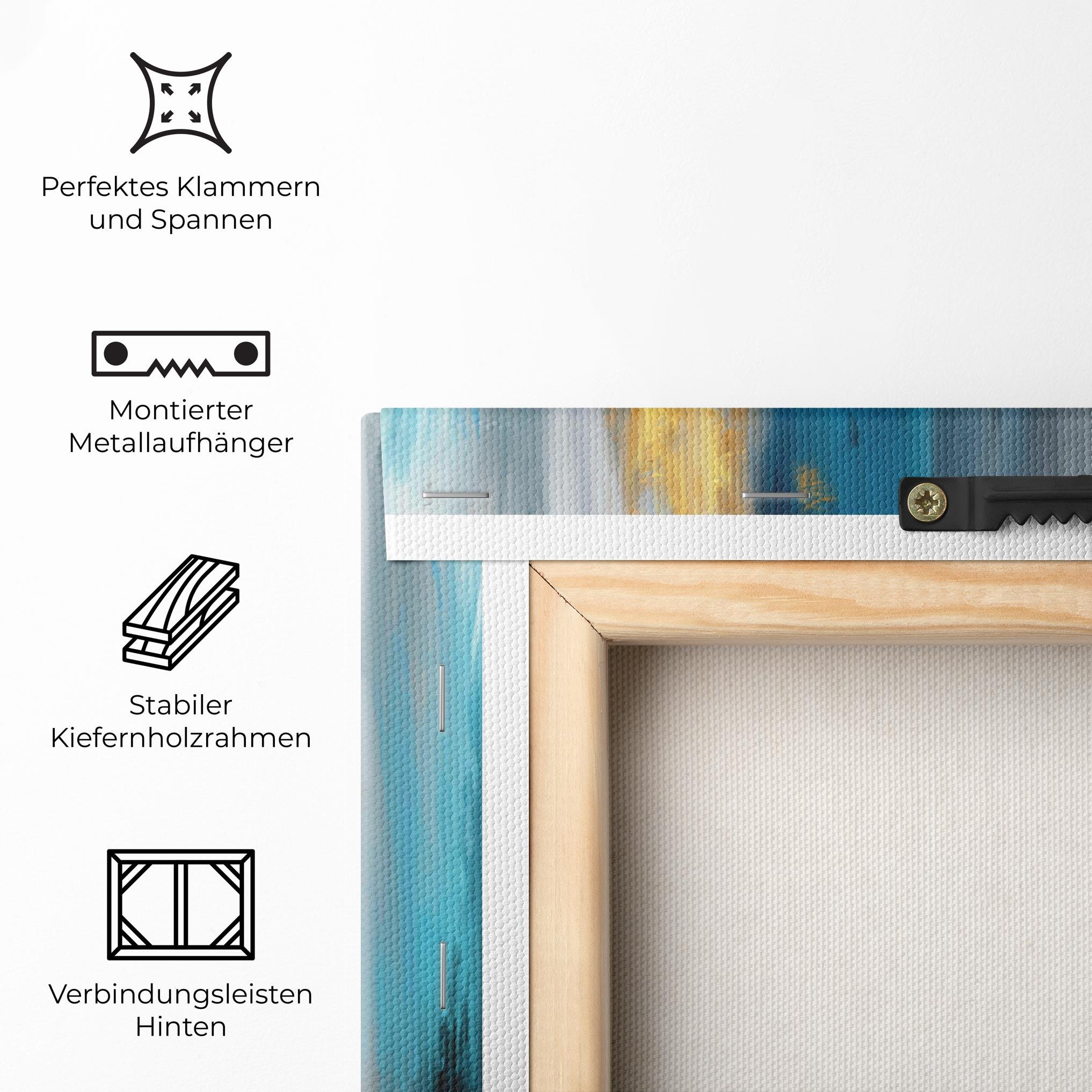 Leinwandbild Golden Black Blue Art mockup 5