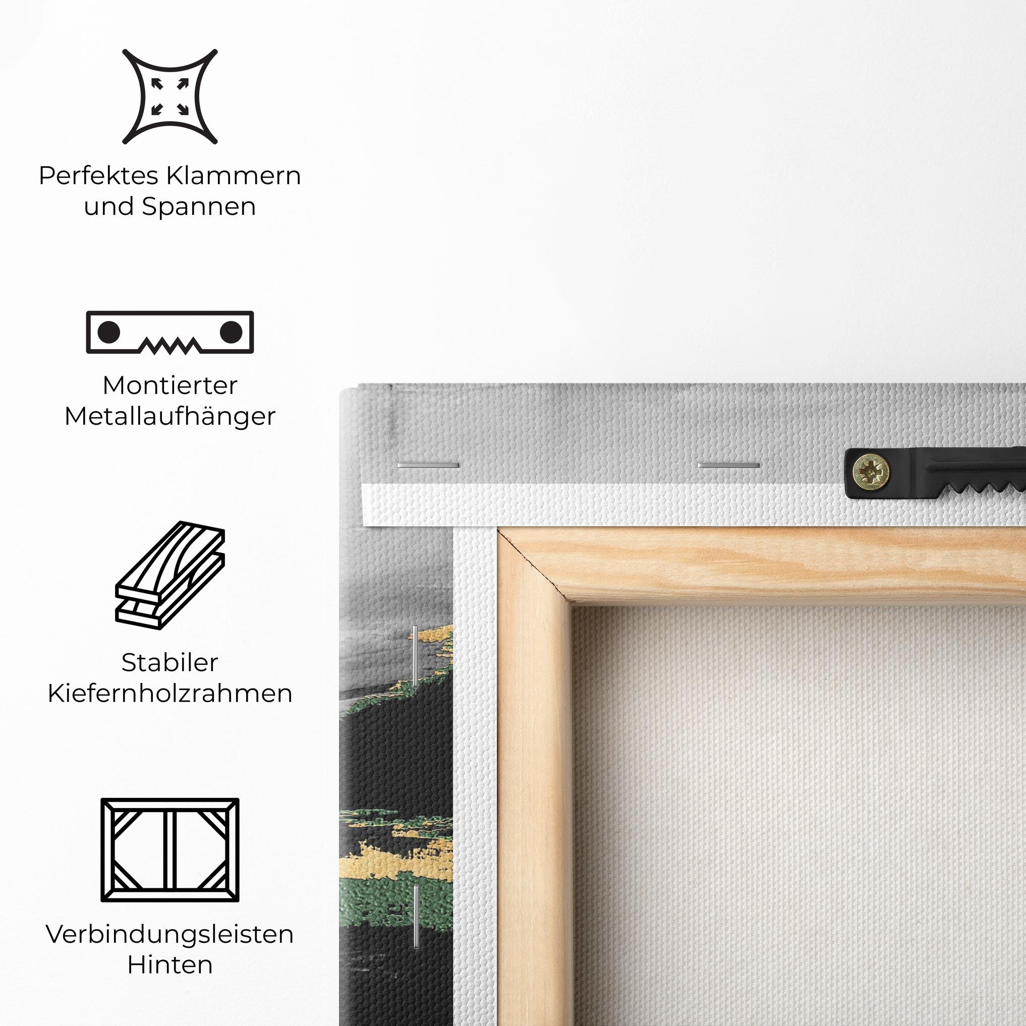 Leinwandbild Grey With Green Painting mockup 5