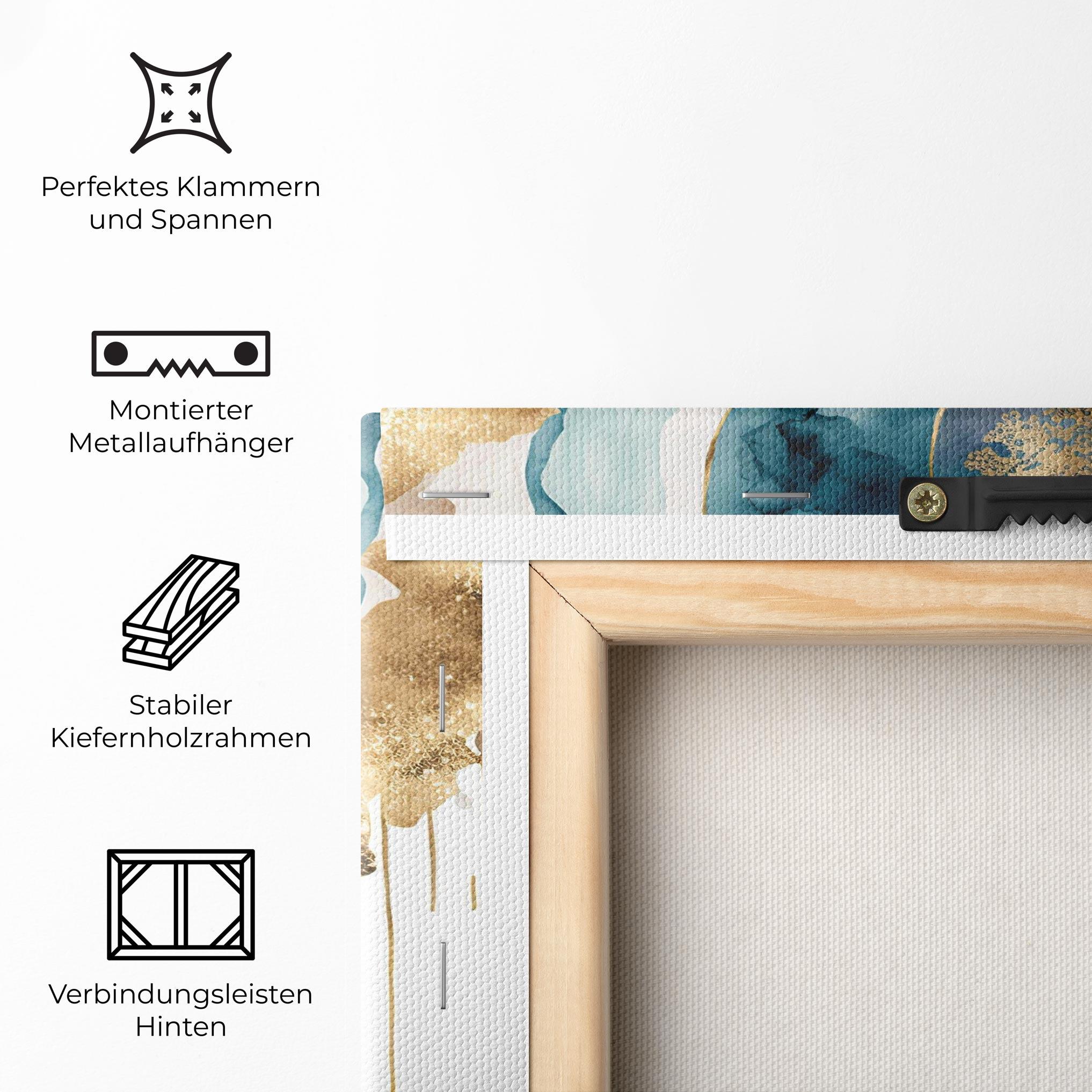 Leinwandbild Light Blue Waves mockup 5