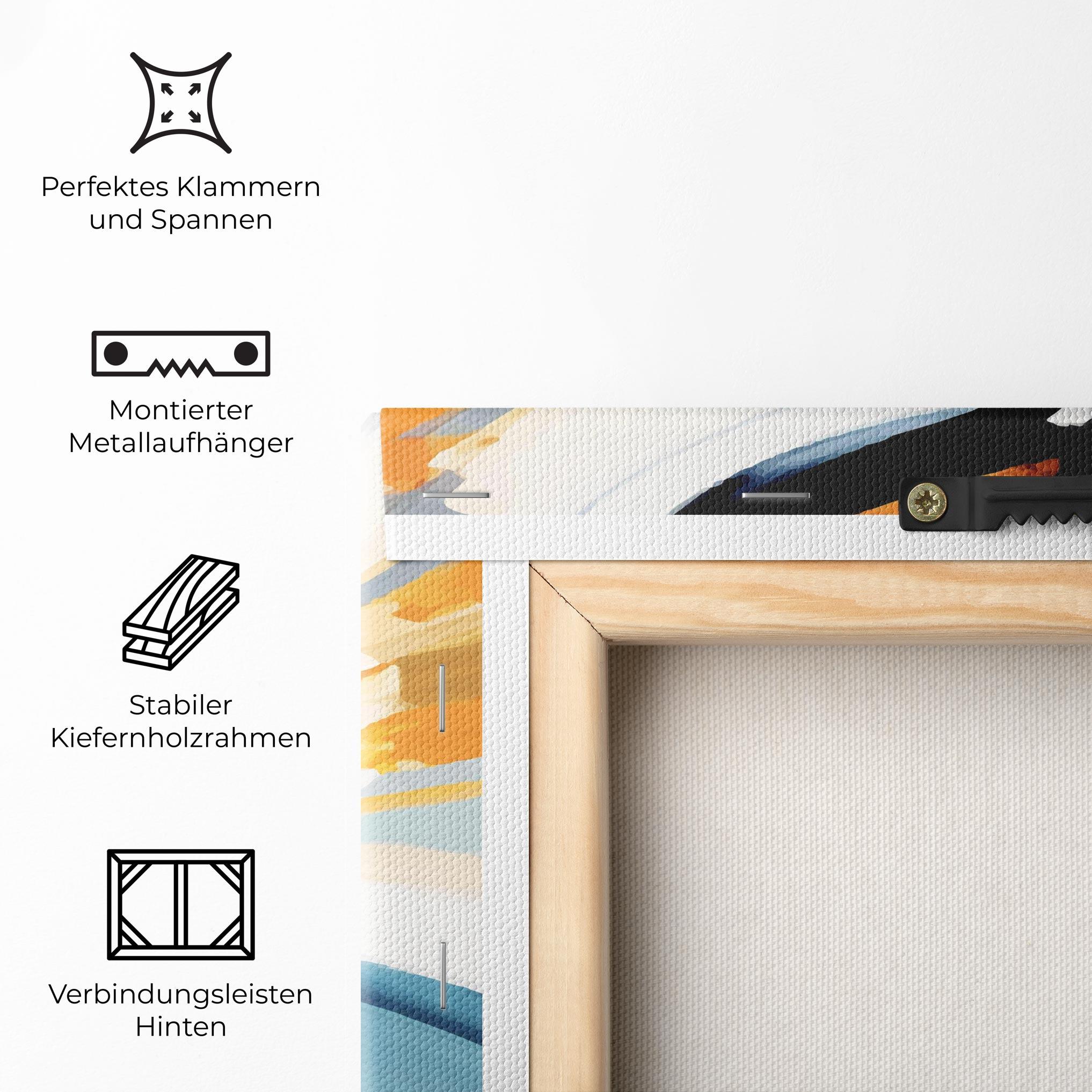 Leinwandbild Orange Blue Art mockup 5