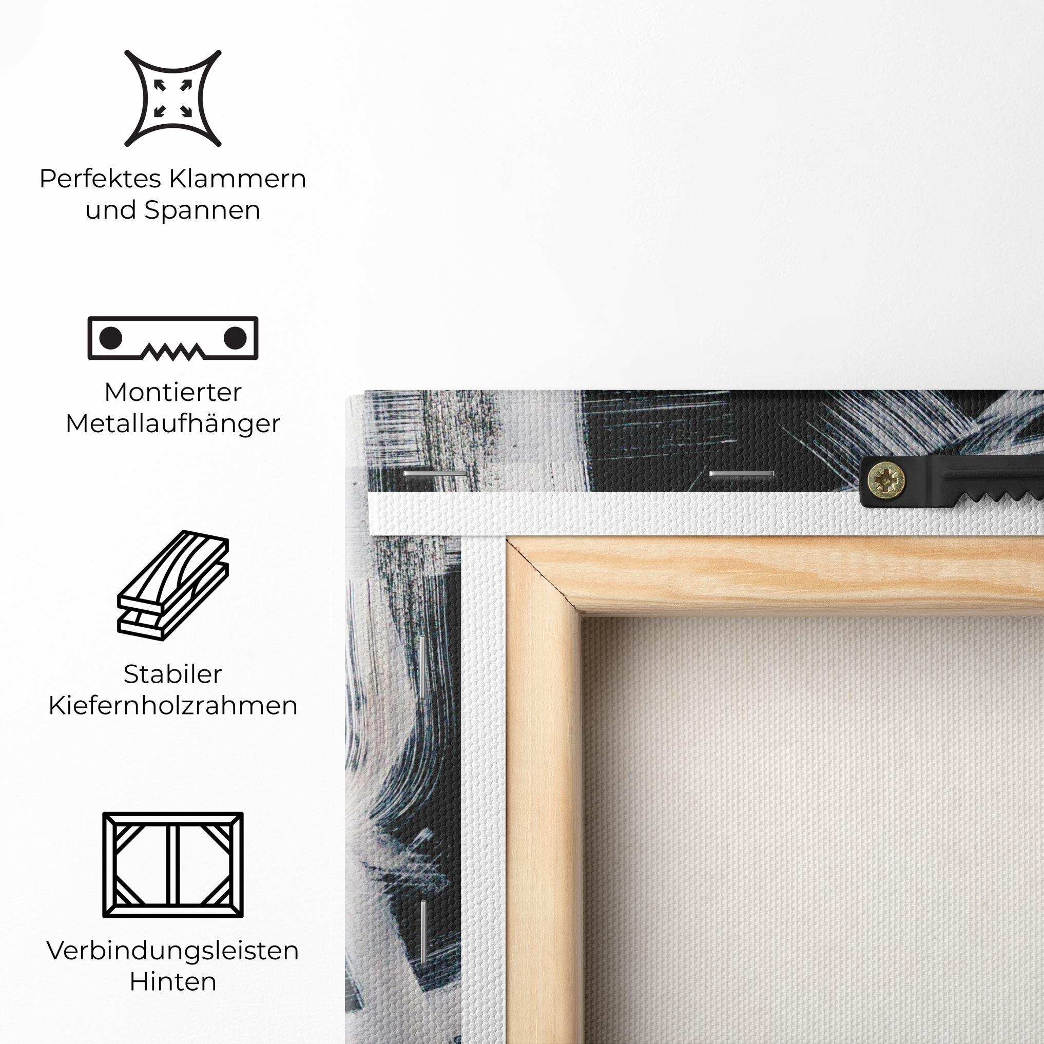 Leinwandbild White Brush Lines mockup 5