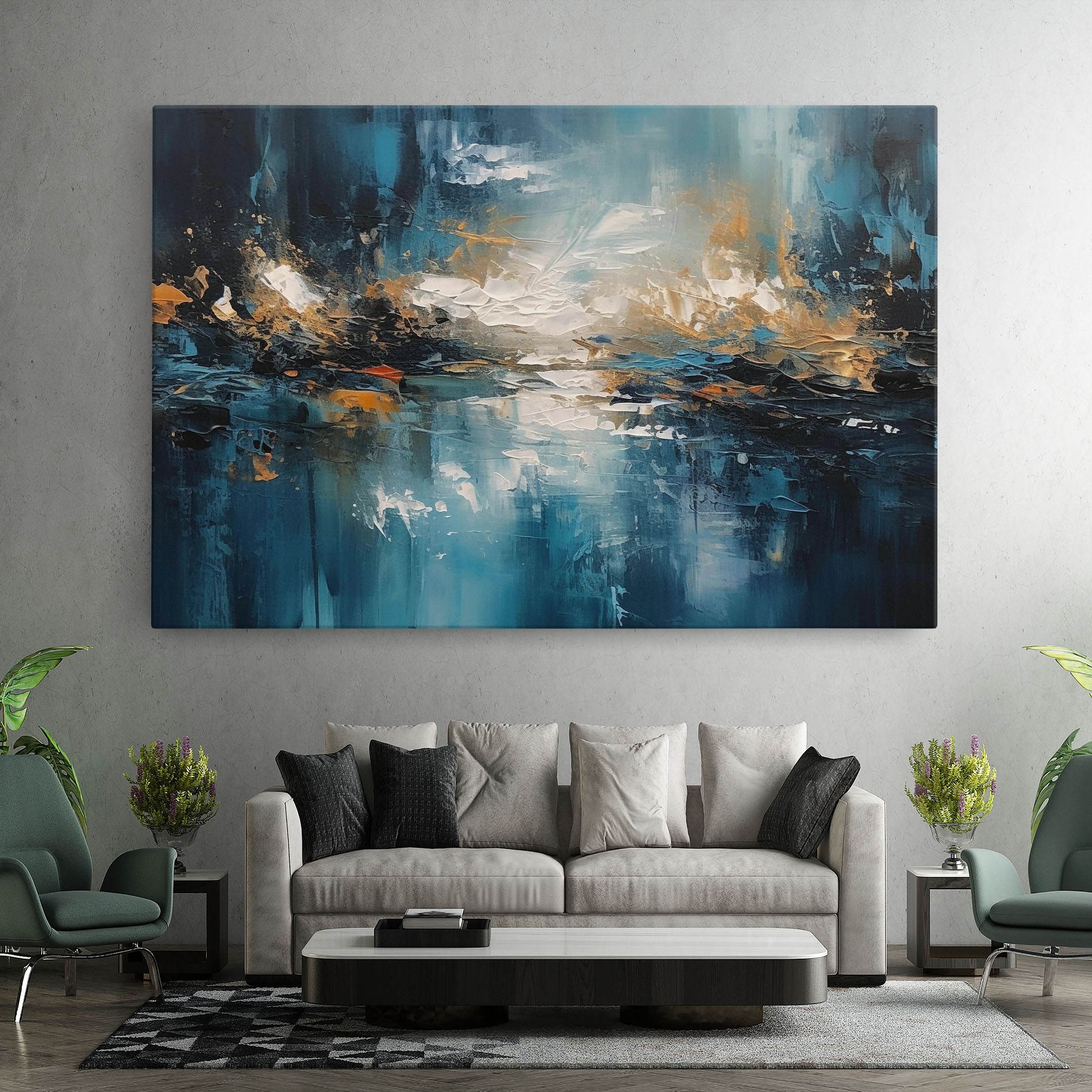 Leinwandbild Abstract Blue Art