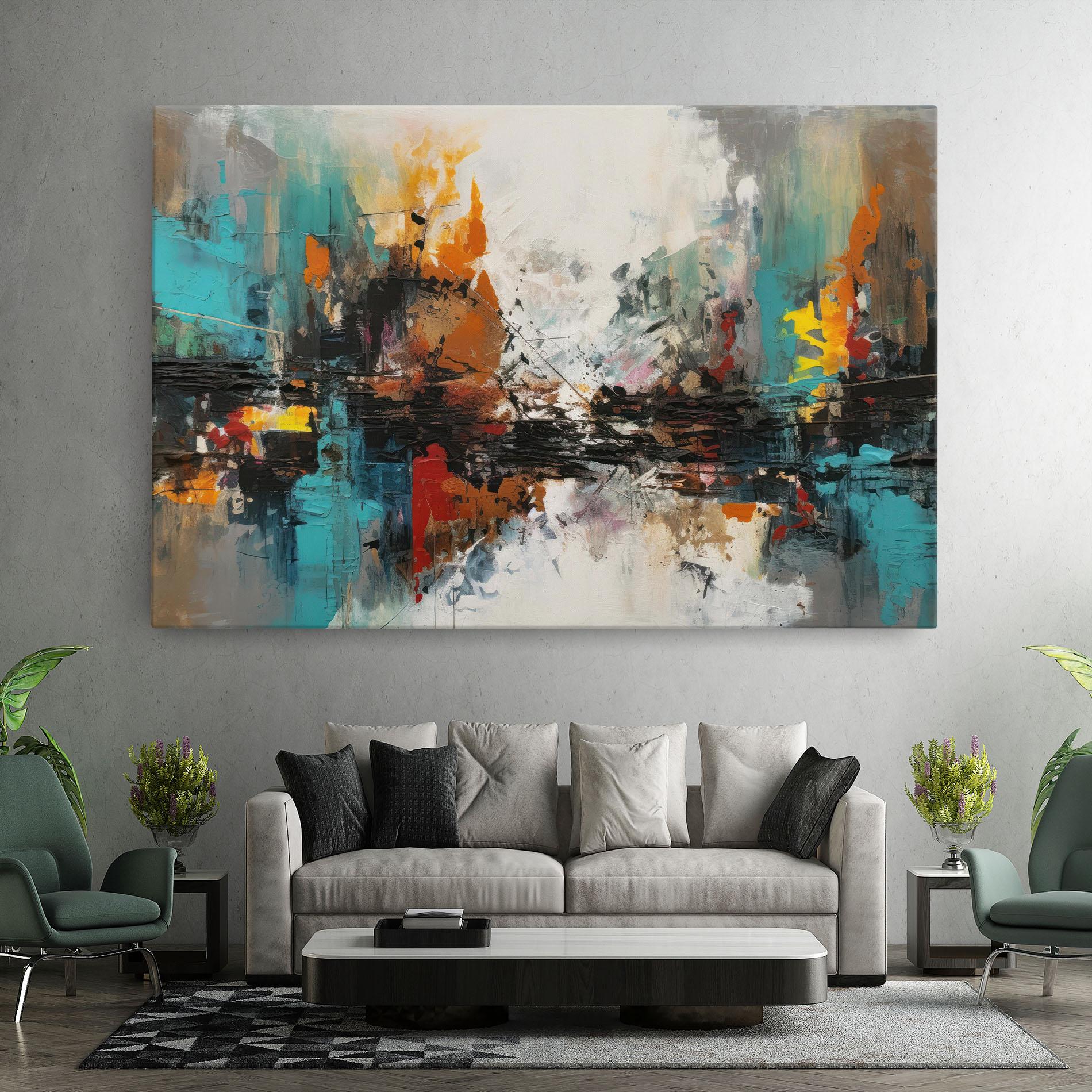 Leinwandbild Abstract City Painting mockup 7