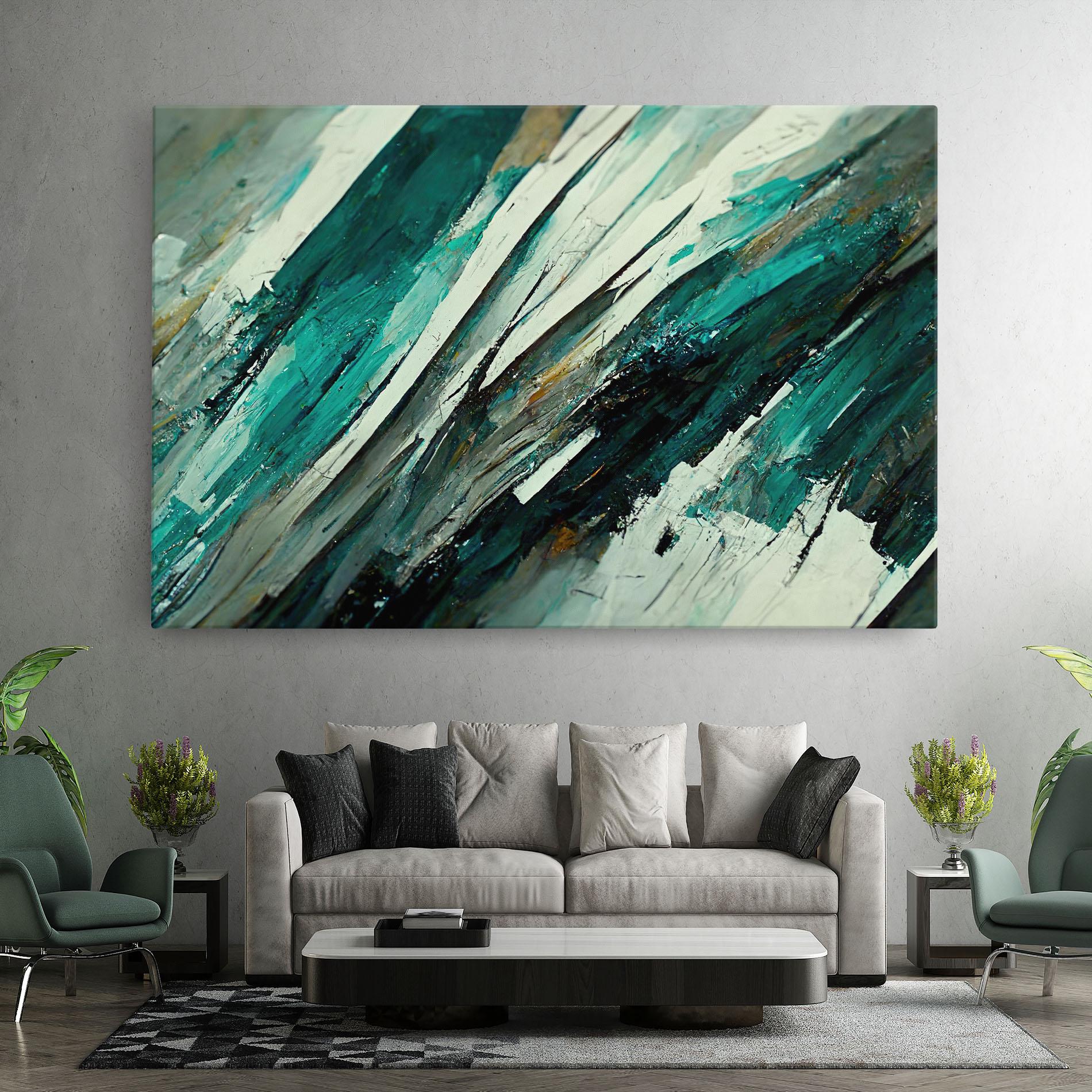 Leinwandbild Abstract Green Artwork mockup 7