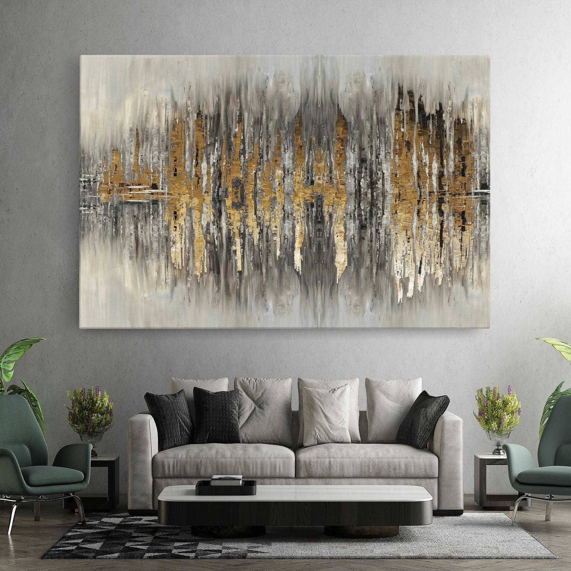 Leinwandbild Acrylic Silver Paint mockup 7