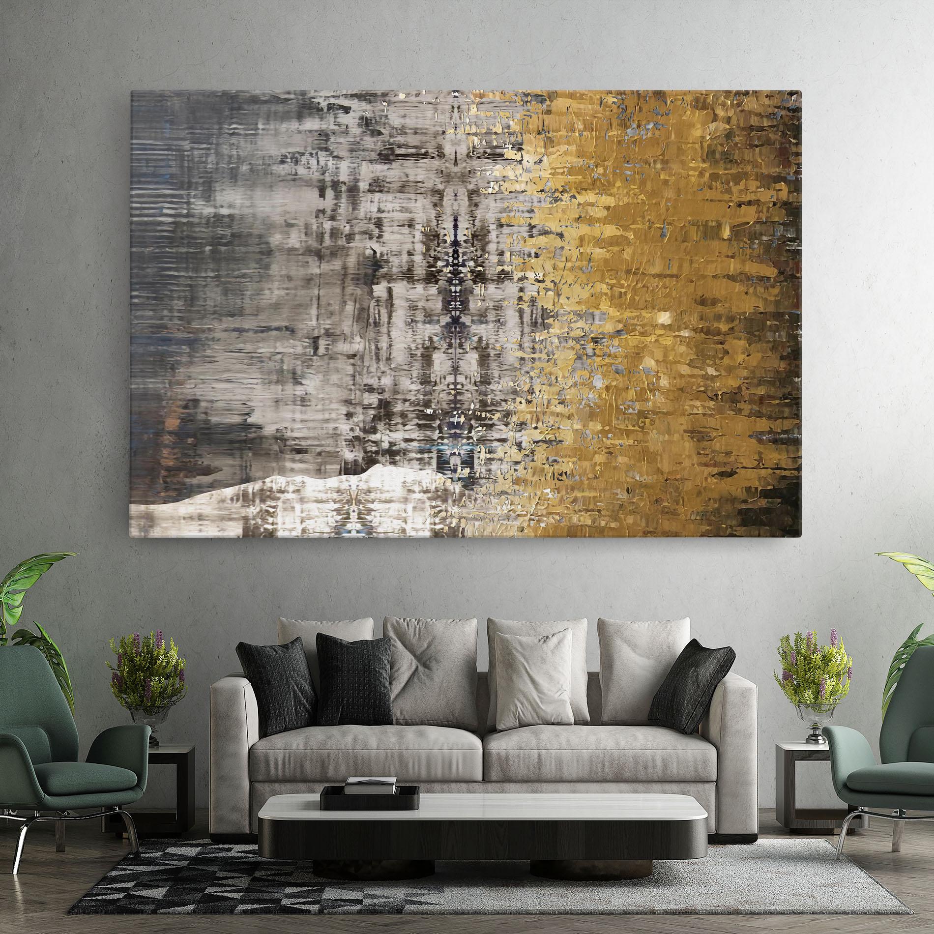 Leinwandbild Gold Oil Paint mockup 7