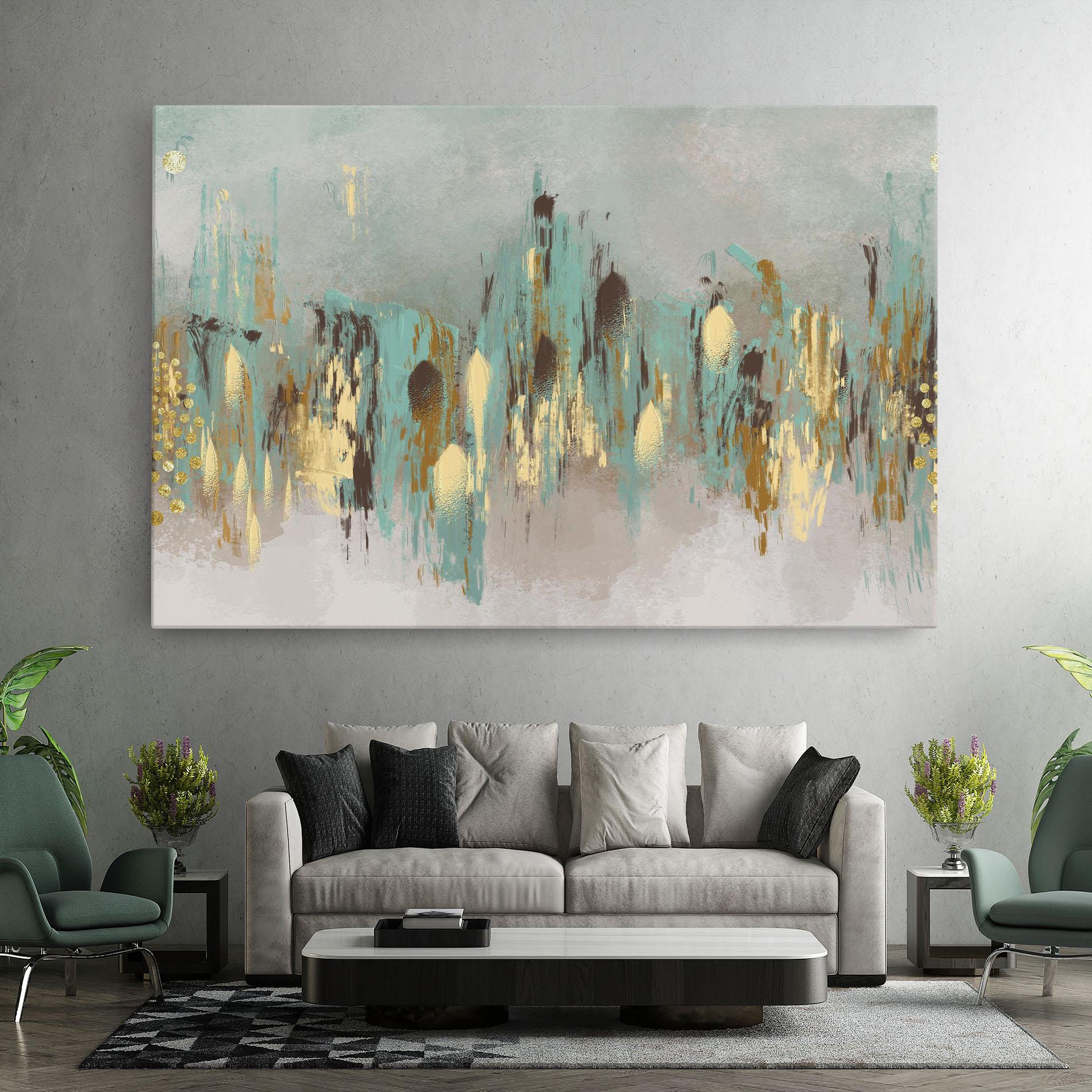 Leinwandbild Gold Spiral Points mockup 7