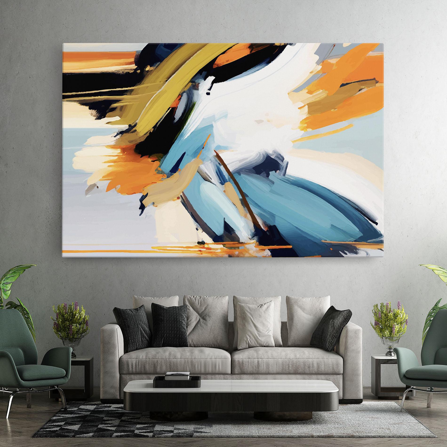 Leinwandbild Orange Blue Art mockup 7