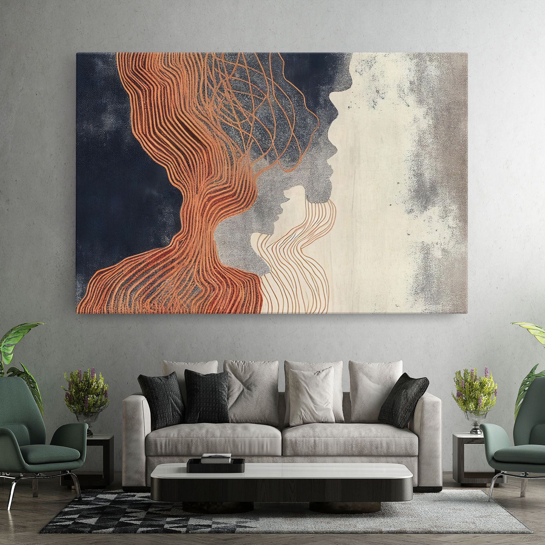 Orange Lines On Blue mockup 7