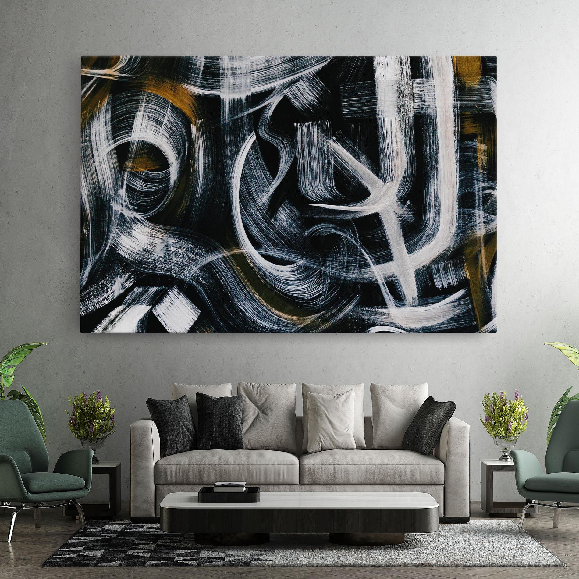 Leinwandbild White Brush Lines mockup 7