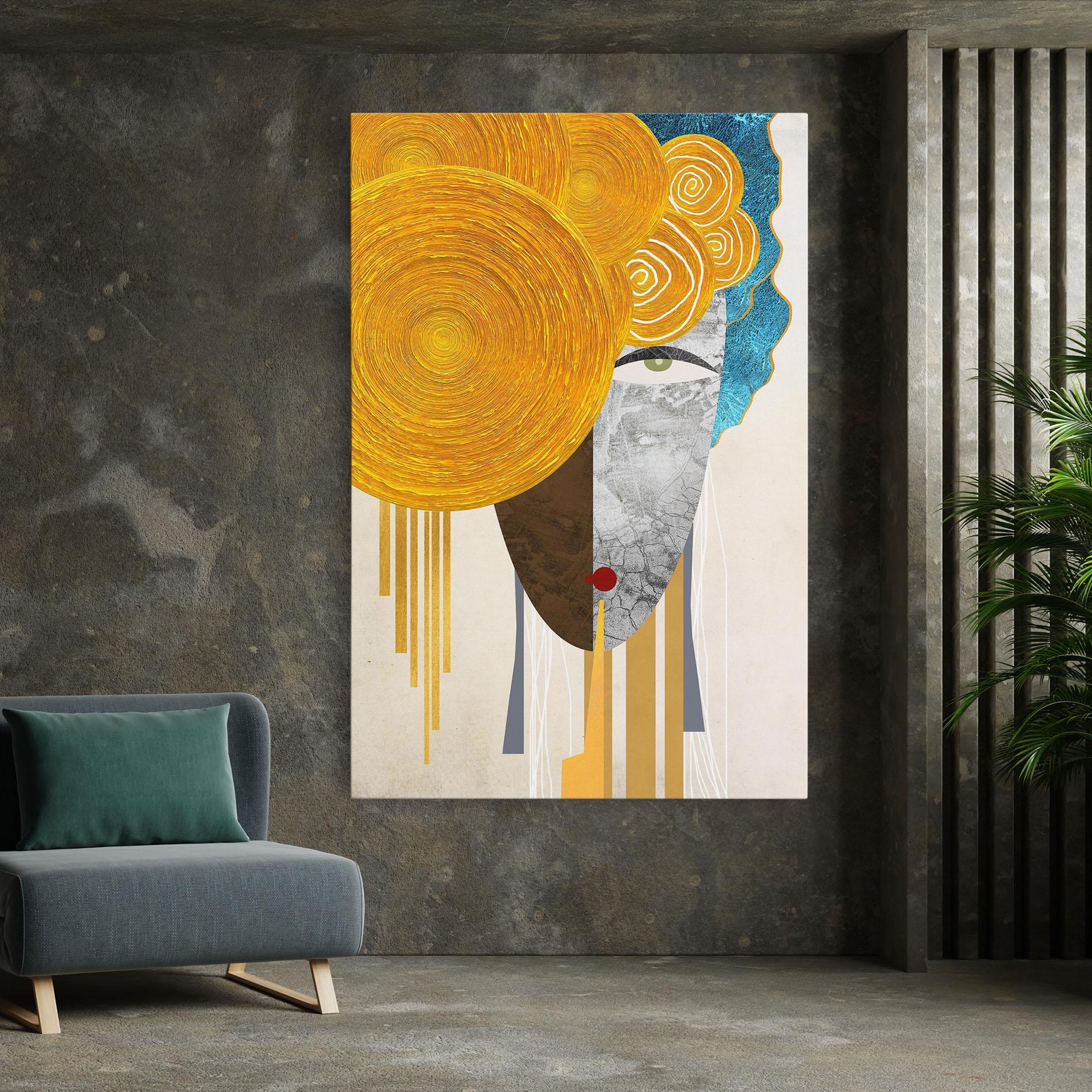 Leinwandbild Abstract Grey Face 1 mockup 7