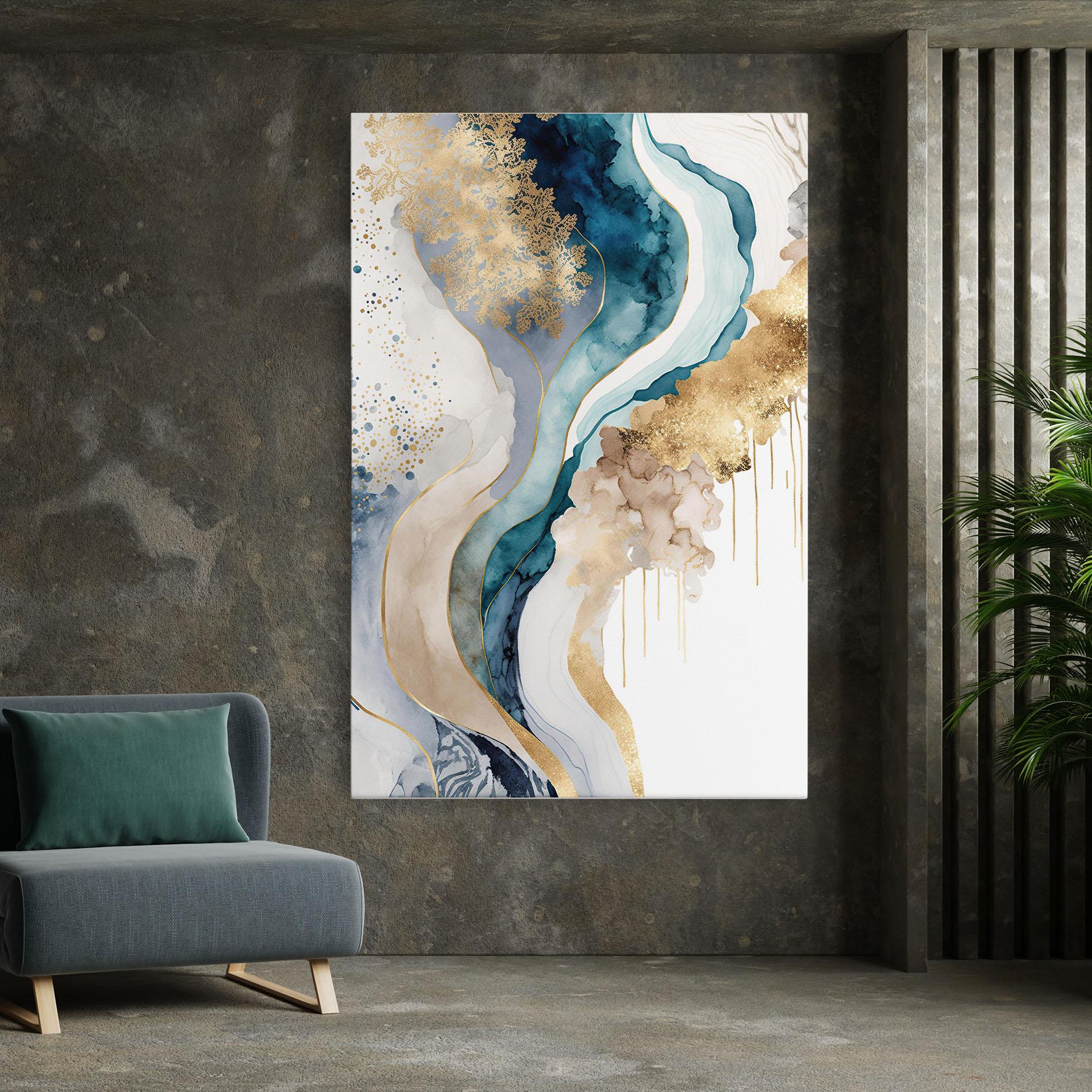 Leinwandbild Light Blue Waves mockup 7