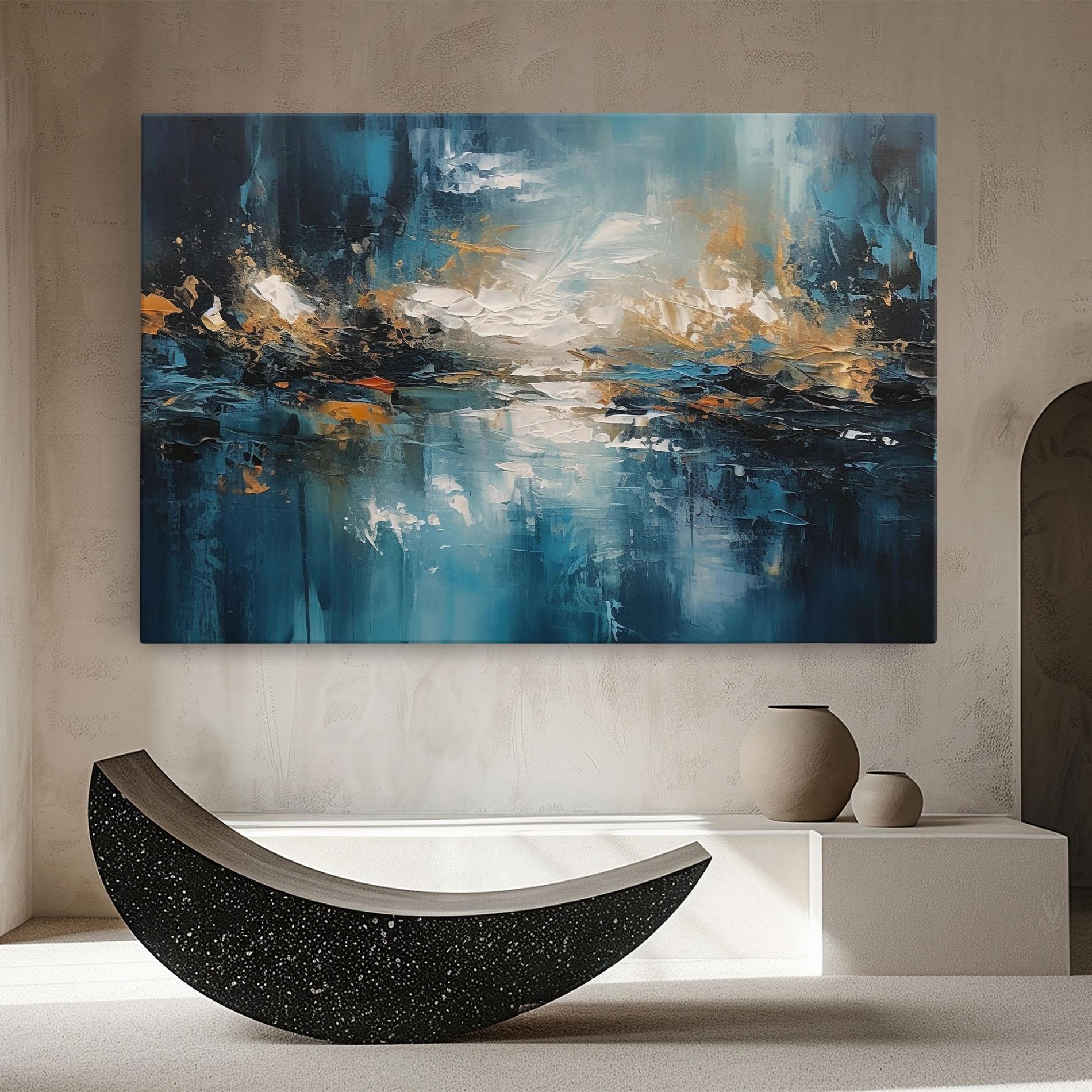 Leinwandbild Abstract Blue Art mockup 8