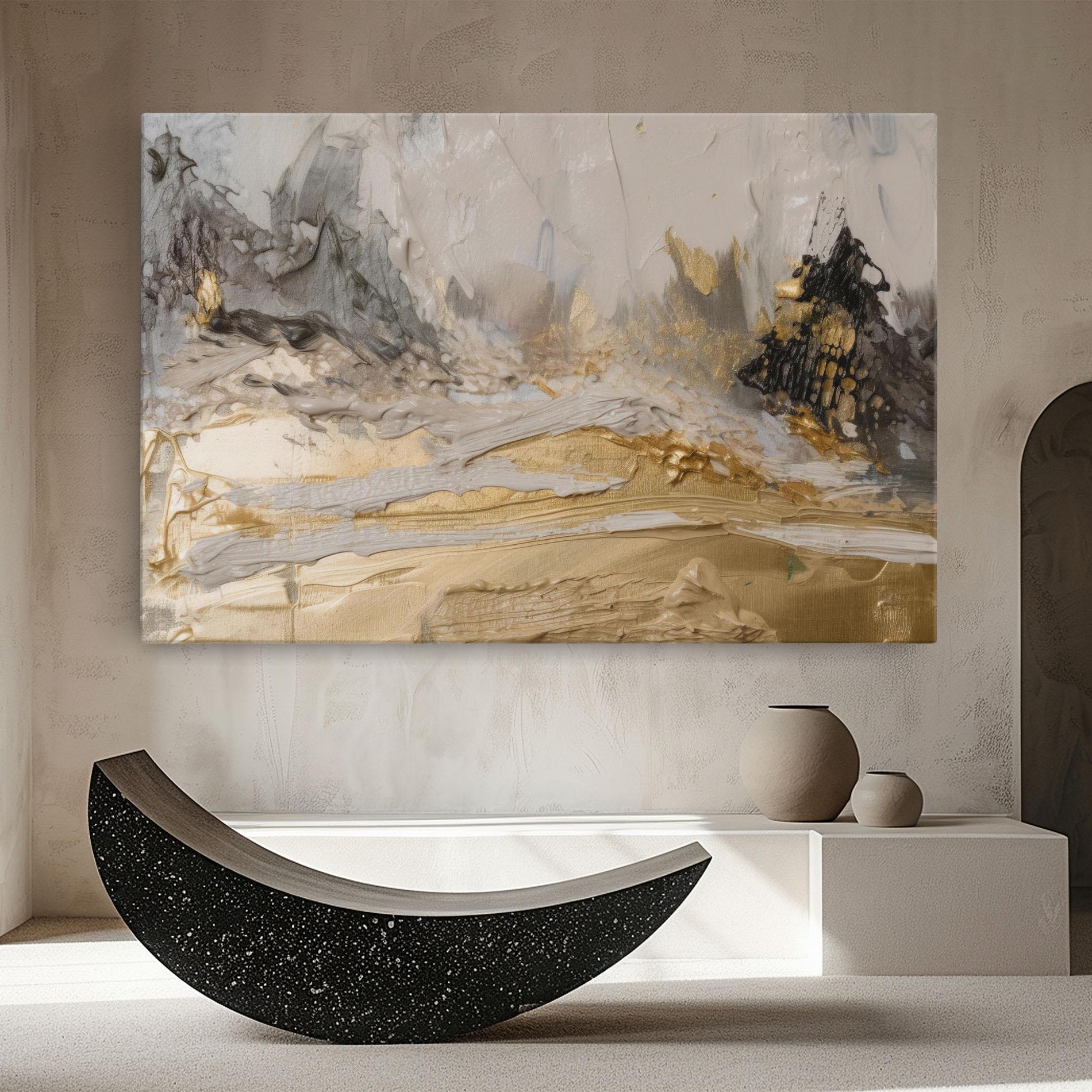 Leinwandbild Abstract White Waves mockup 8