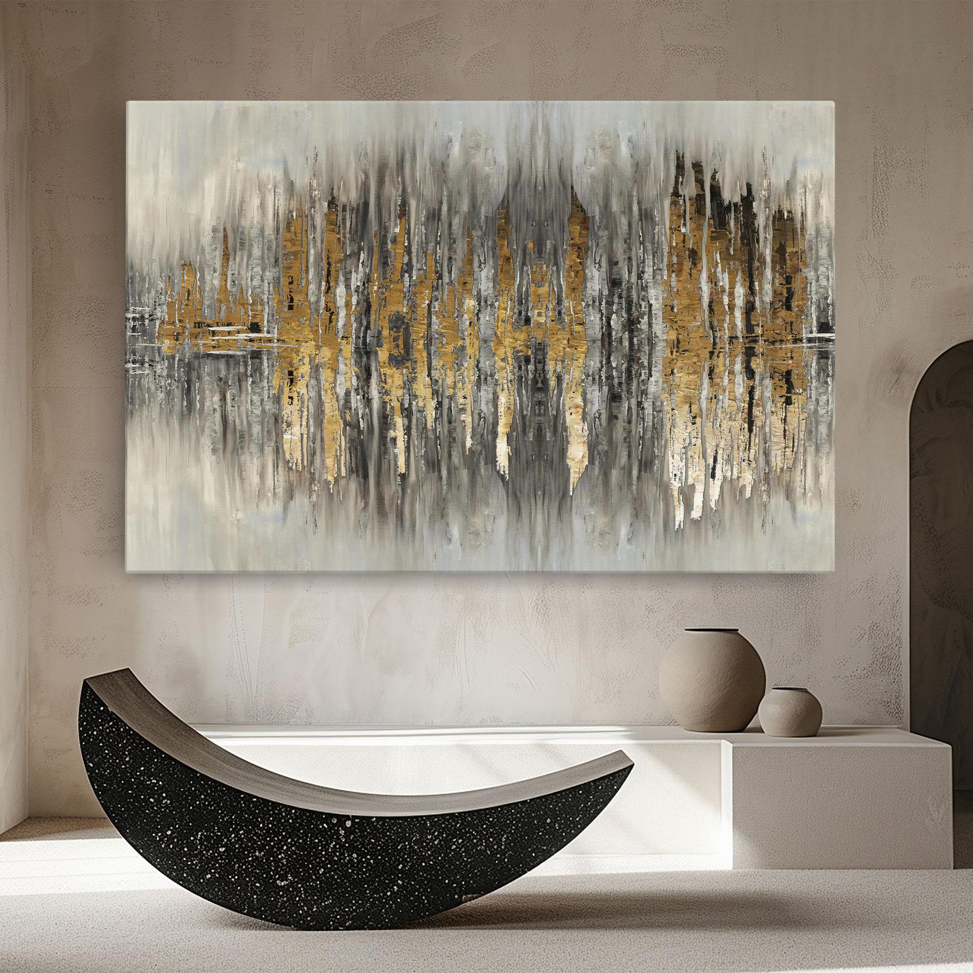 Leinwandbild Acrylic Silver Paint mockup 8