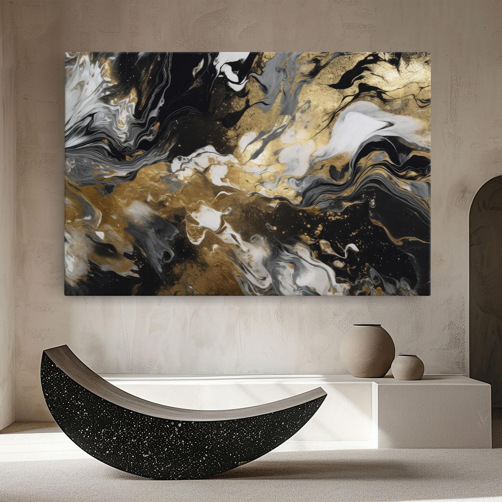 Leinwandbild Gold Acrylic Fluid mockup 8