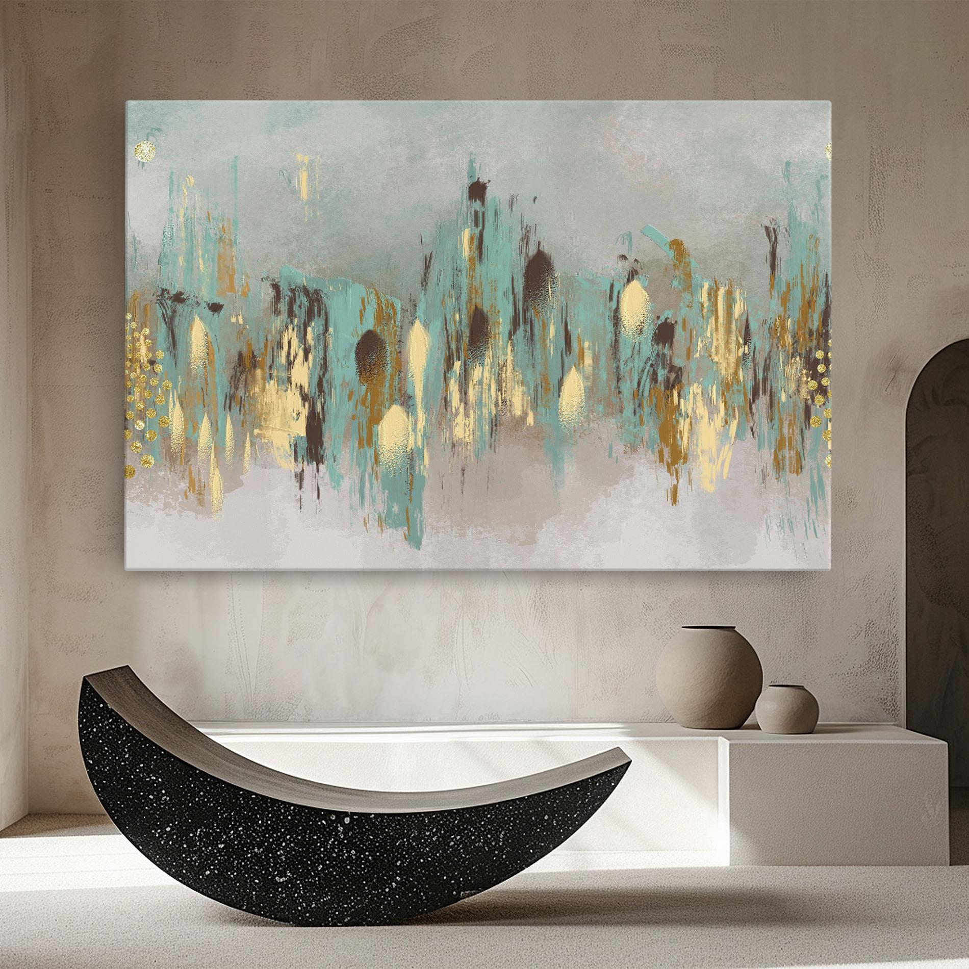 Leinwandbild Gold Spiral Points mockup 8