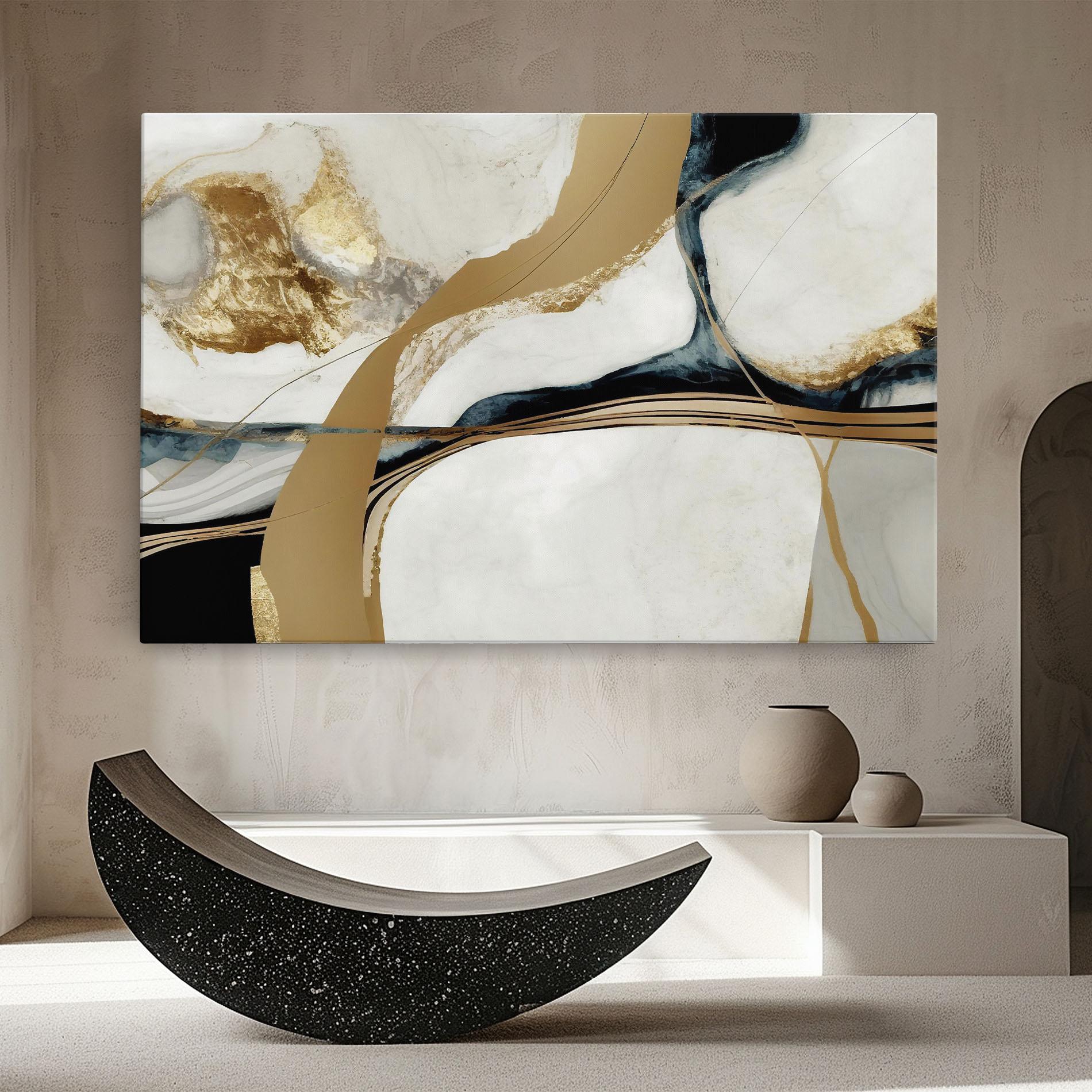 Leinwandbild Golden Blue Marble mockup 8