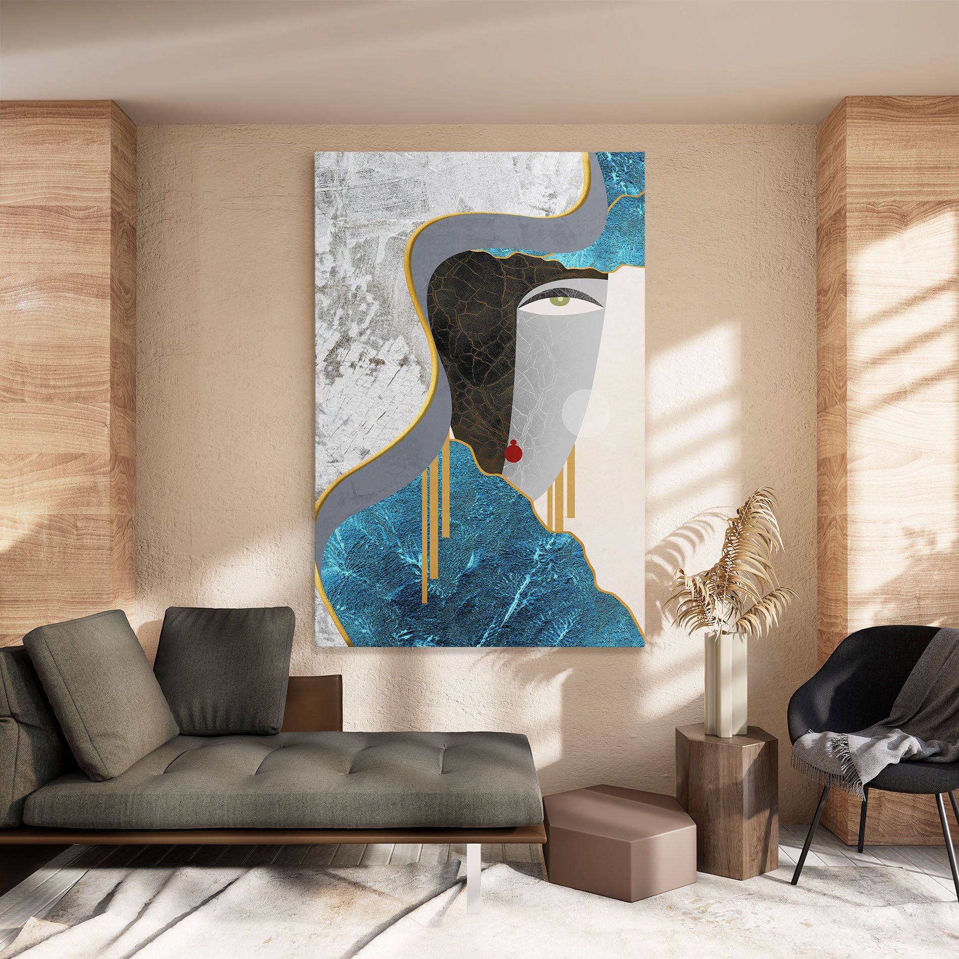 Abstract Blue Face mockup 8