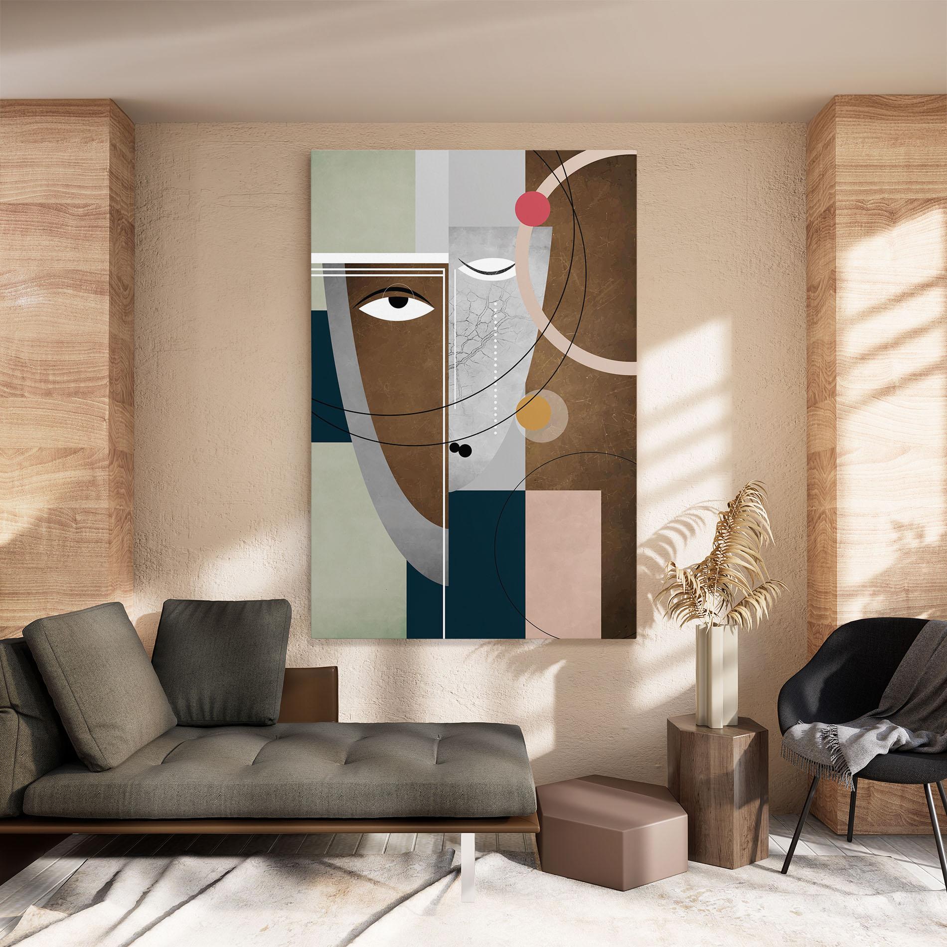 Leinwandbild Abstract Brown Face mockup 8