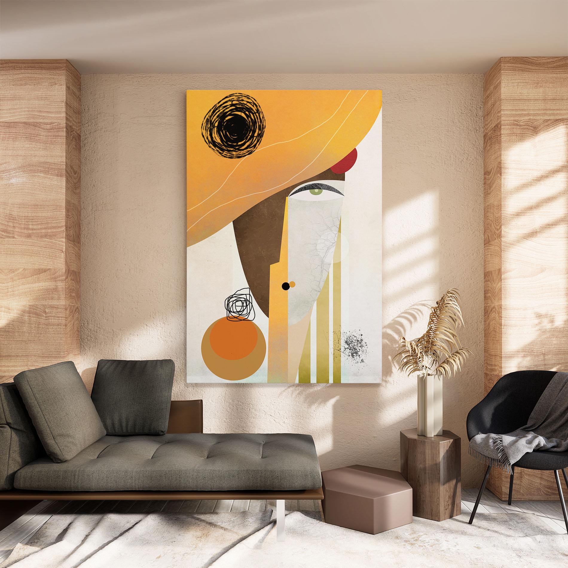 Leinwandbild Abstract Orange Face mockup 8