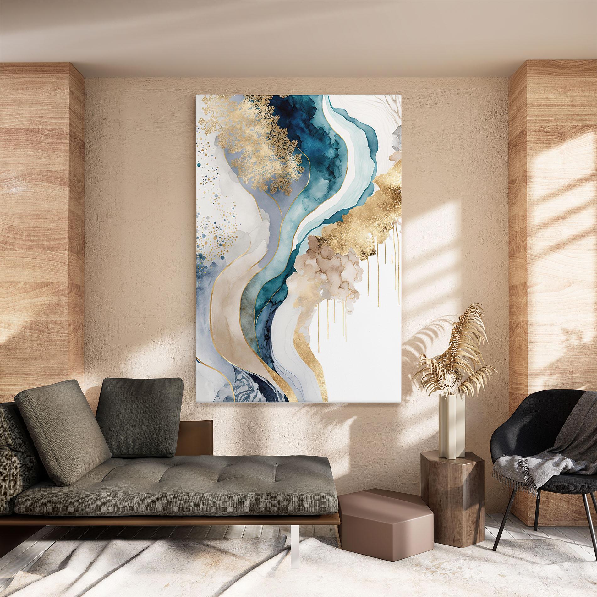 Leinwandbild Light Blue Waves mockup 8