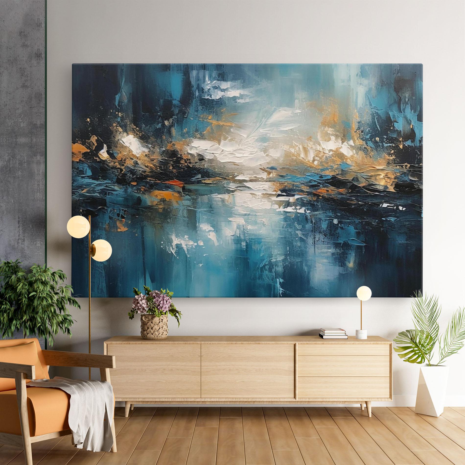 Leinwandbild Abstract Blue Art mockup 9