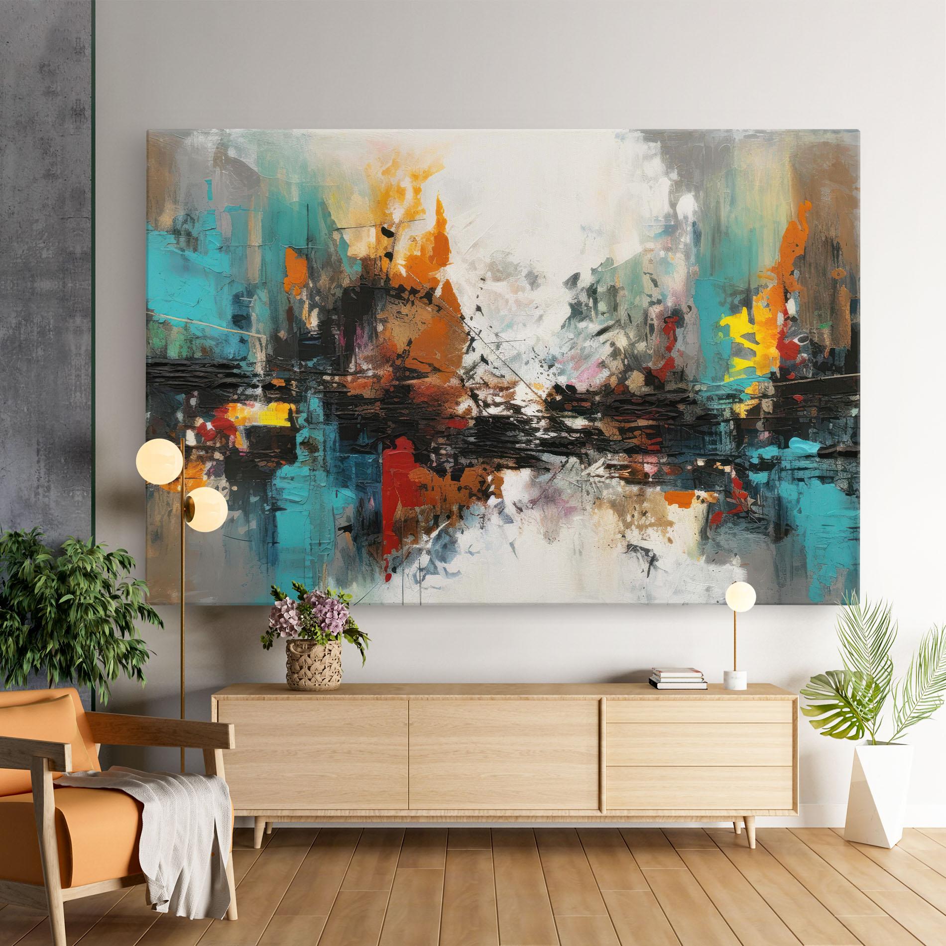 Leinwandbild Abstract City Painting mockup 9