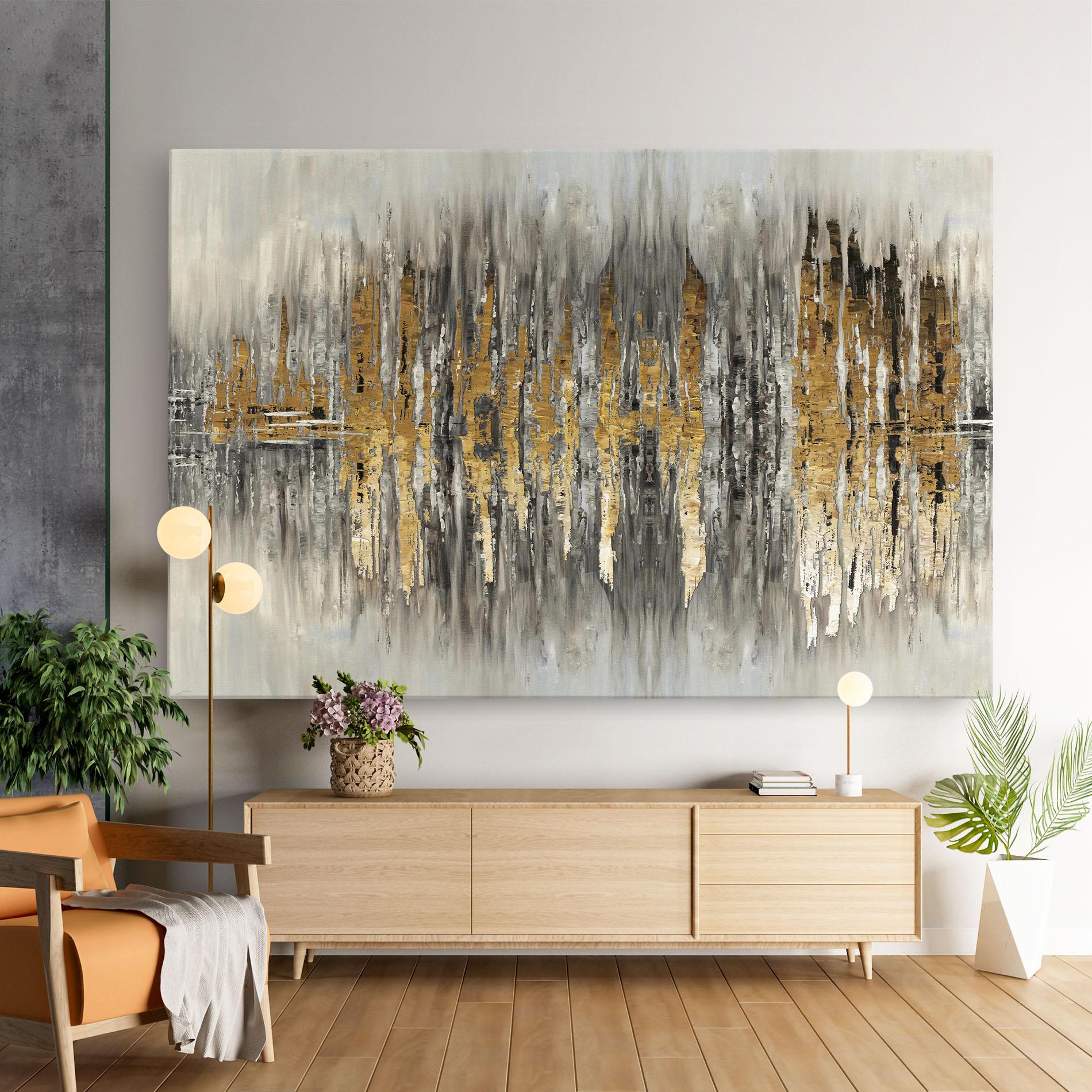 Leinwandbild Acrylic Silver Paint mockup 9