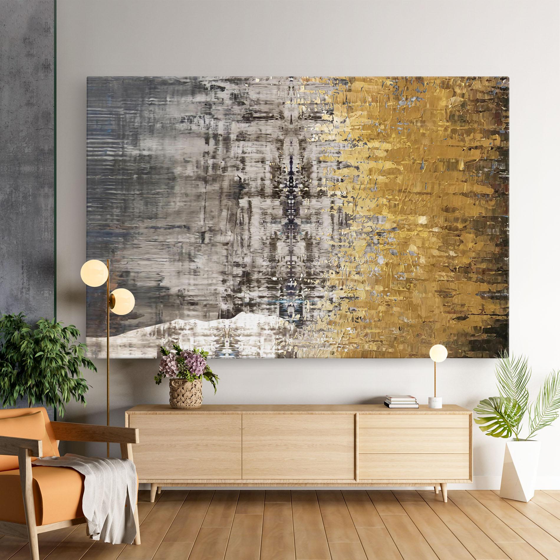 Leinwandbild Gold Oil Paint mockup 9