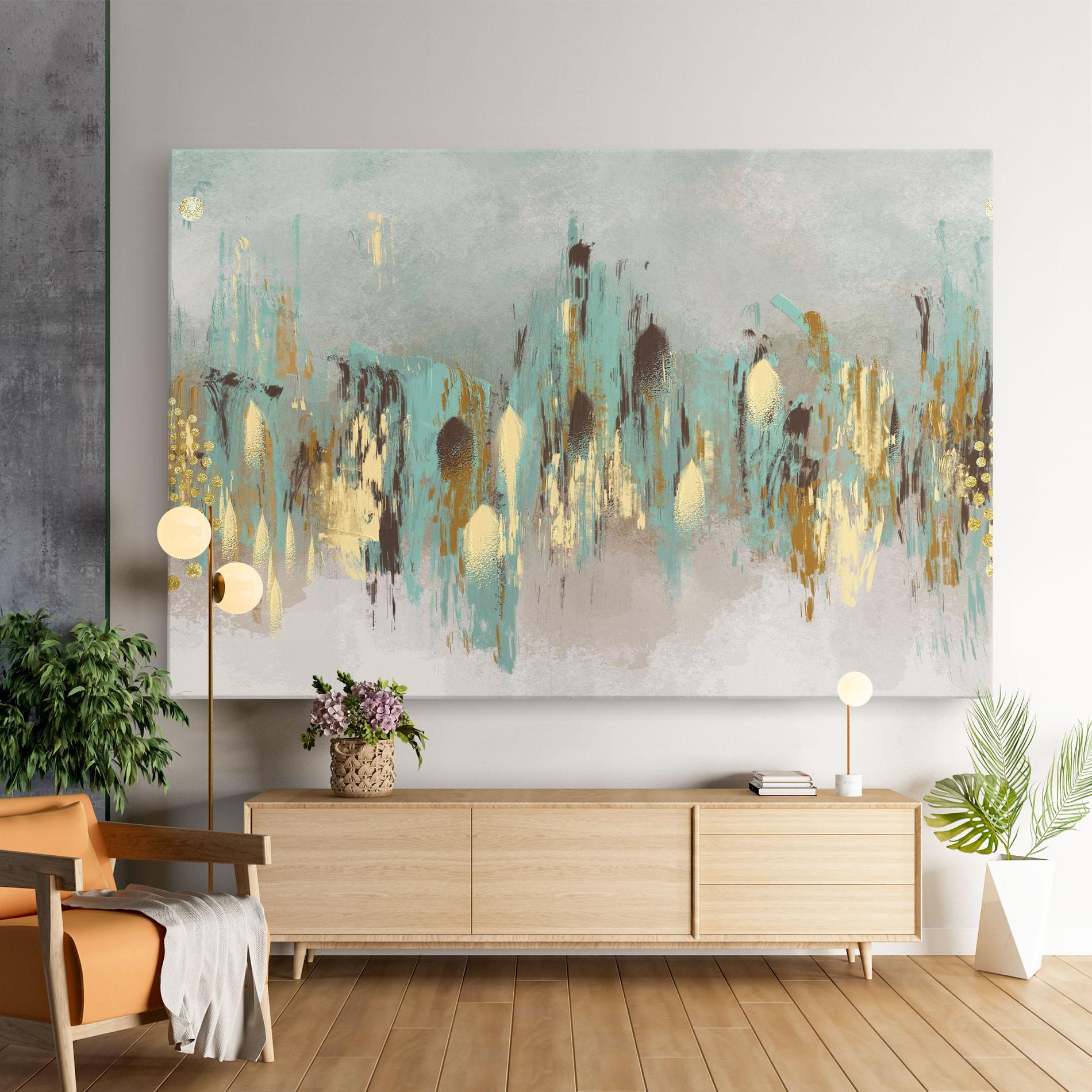 Leinwandbild Gold Spiral Points mockup 9