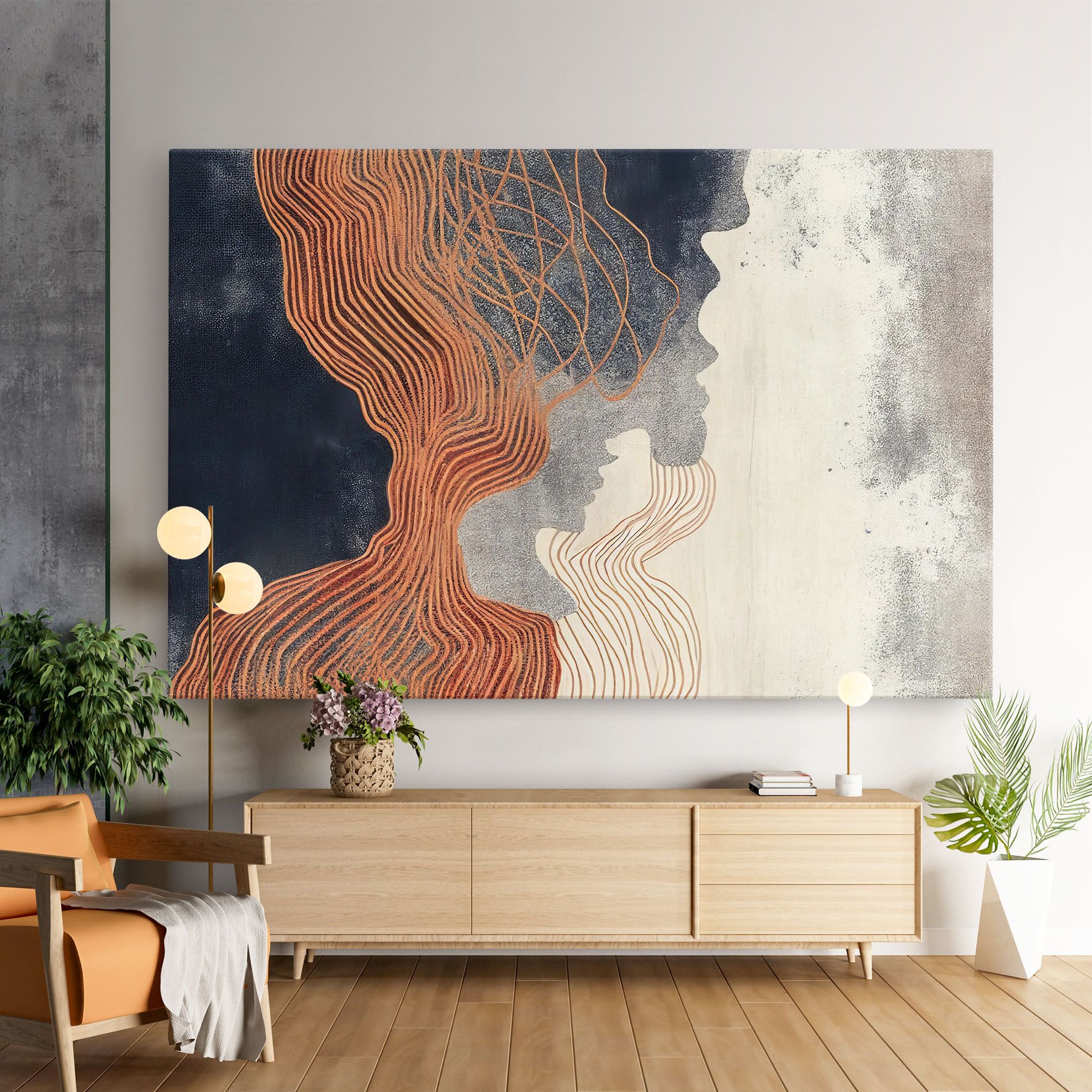 Orange Lines On Blue mockup 9