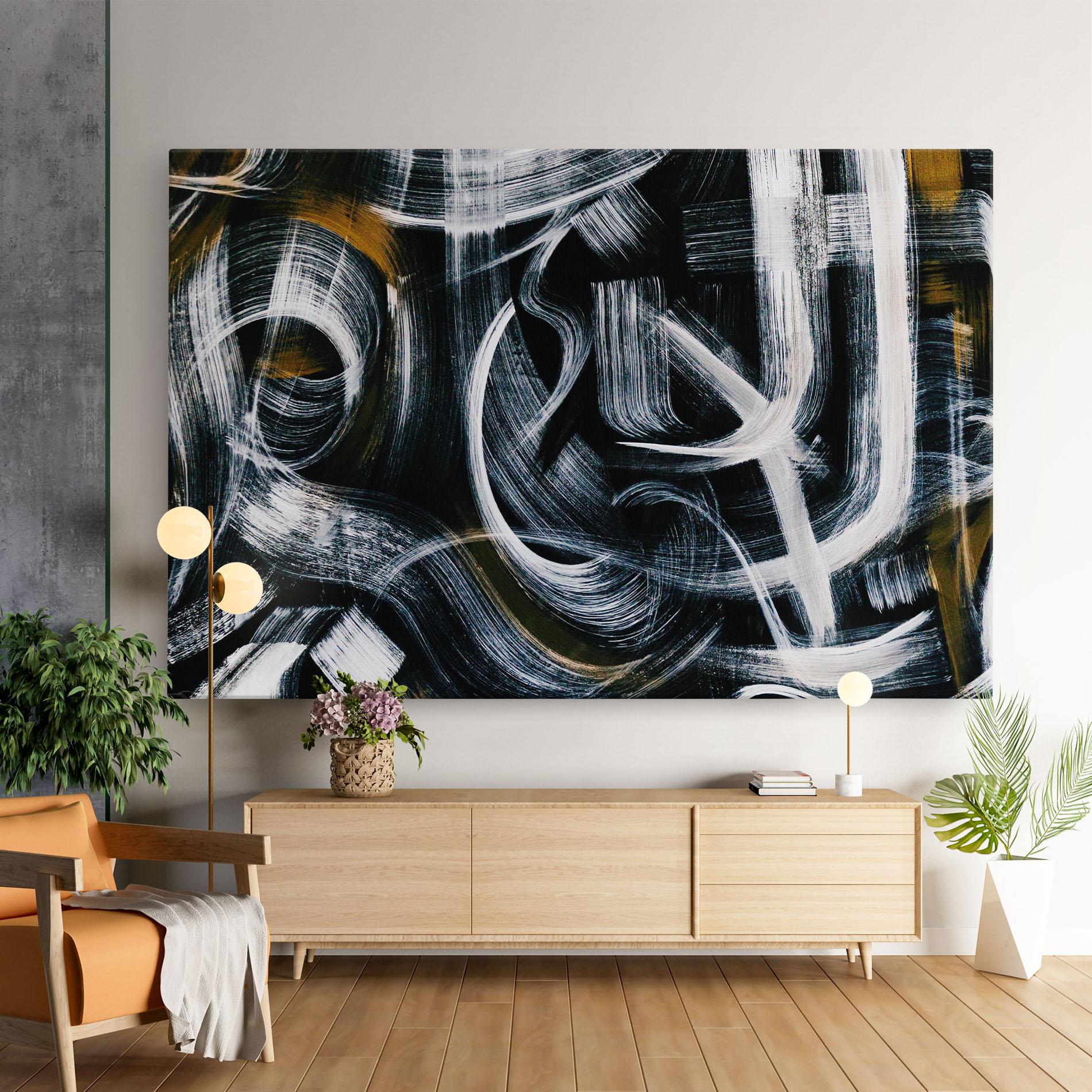 Leinwandbild White Brush Lines mockup 9