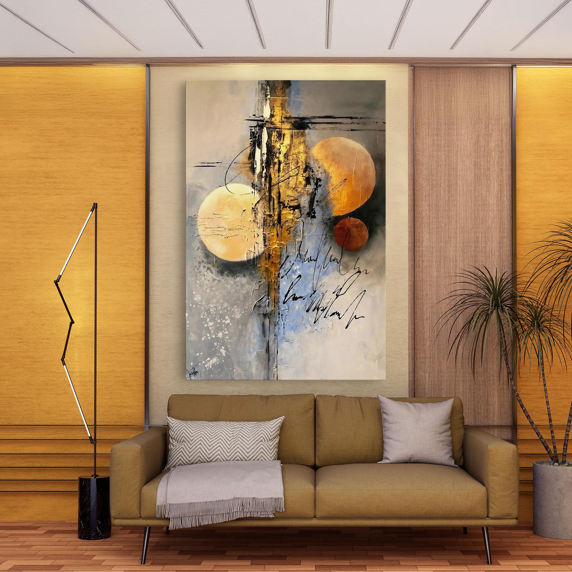 Leinwandbild Abstract Moons mockup 9