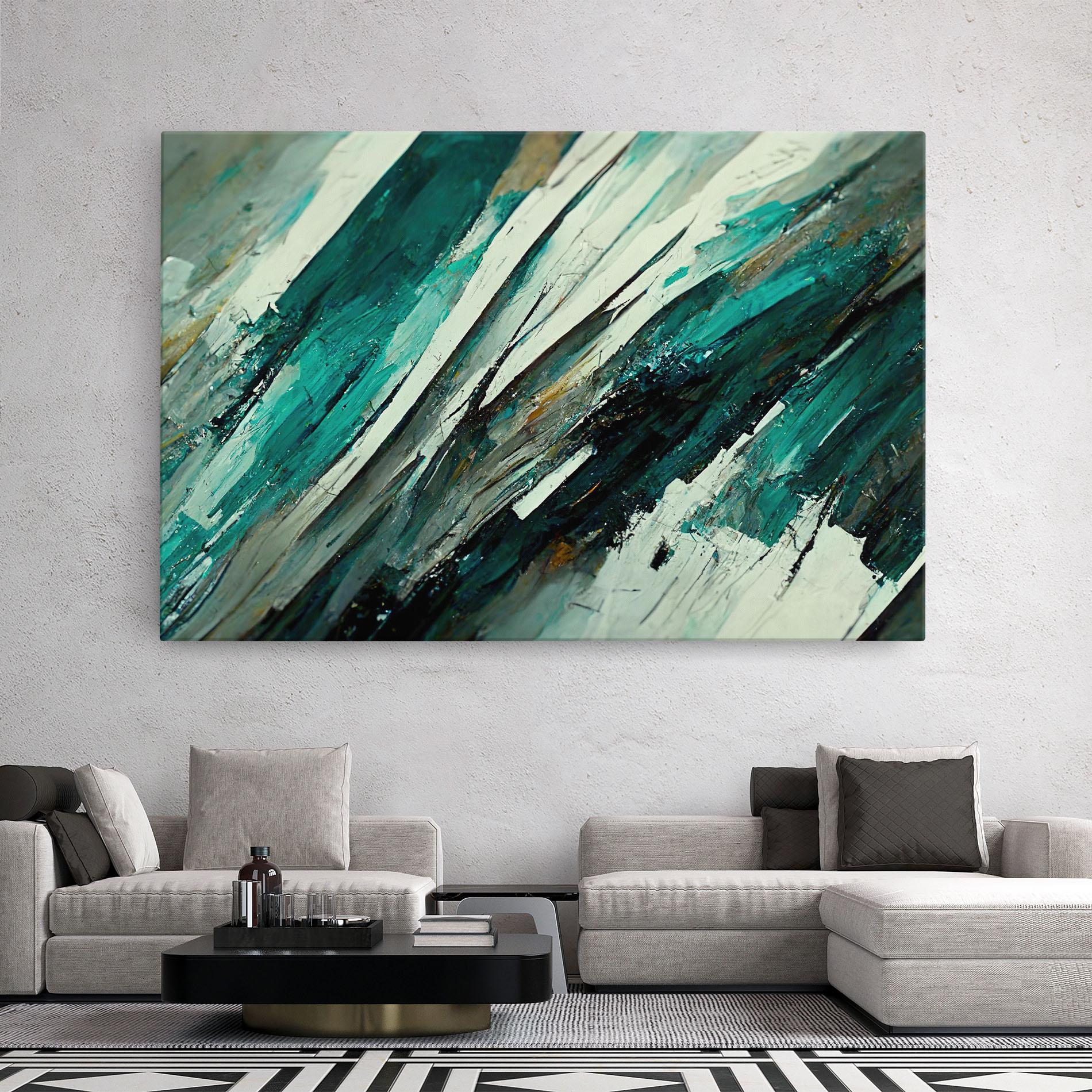 Leinwandbild Abstract Green Artwork mockup 2