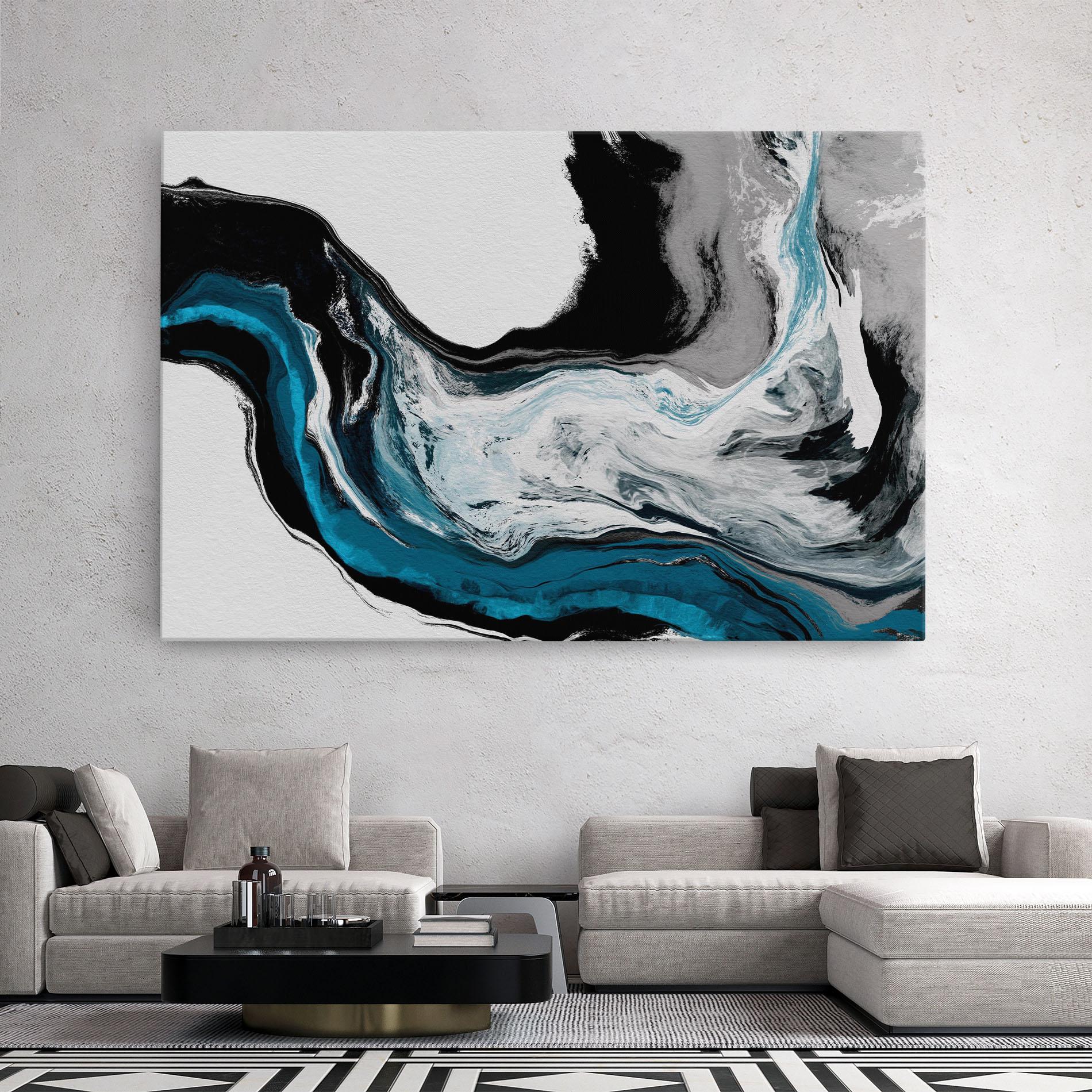 Leinwandbild Beautiful Abstract Wave mockup 2