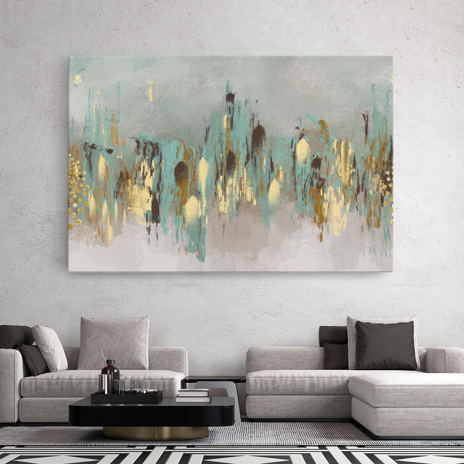 Leinwandbild Gold Spiral Points mockup 2