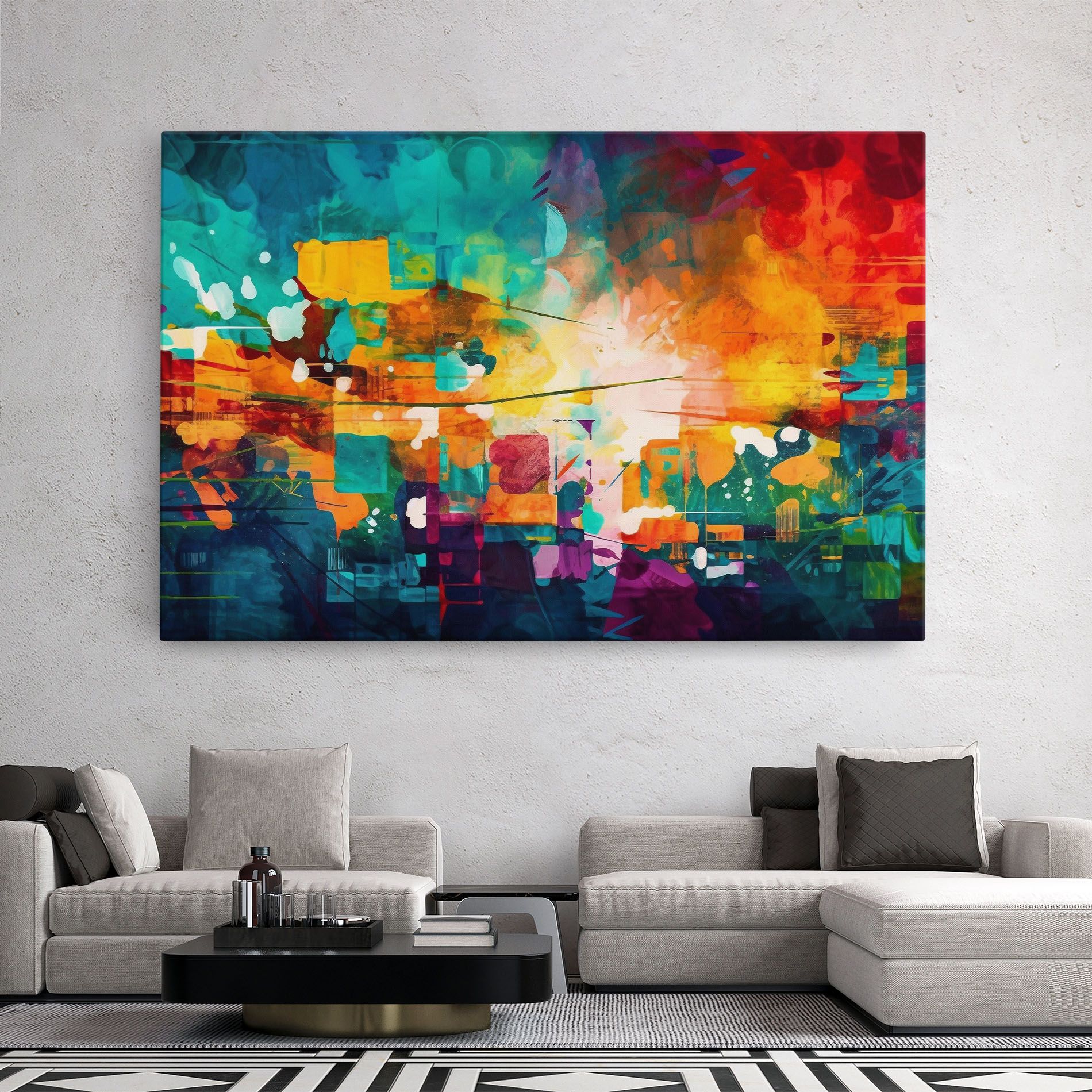 Vibrant Colors On Blue Background mockup 2