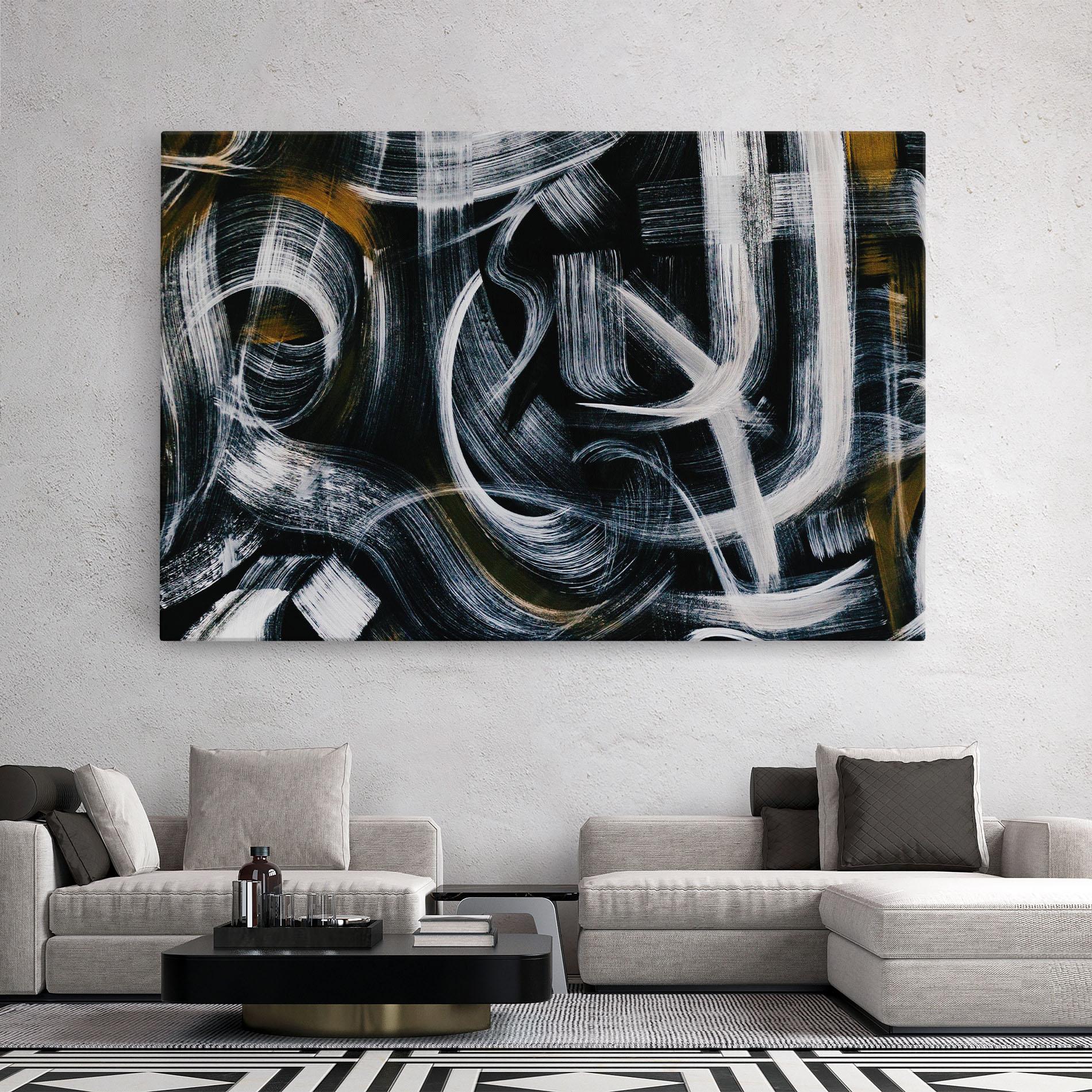Leinwandbild White Brush Lines mockup 2