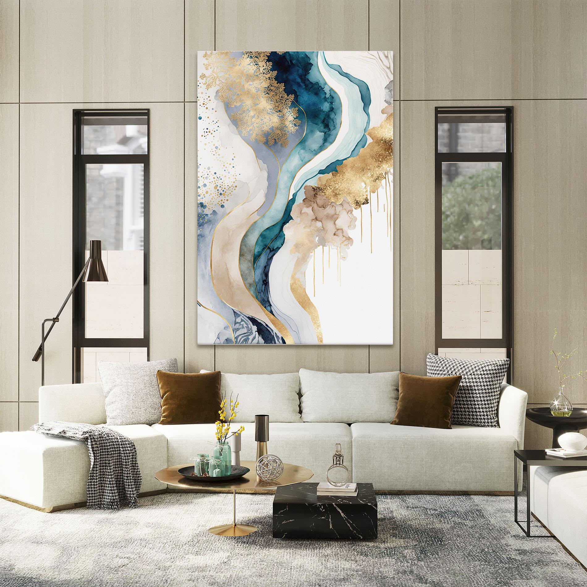 Leinwandbild Light Blue Waves mockup 2