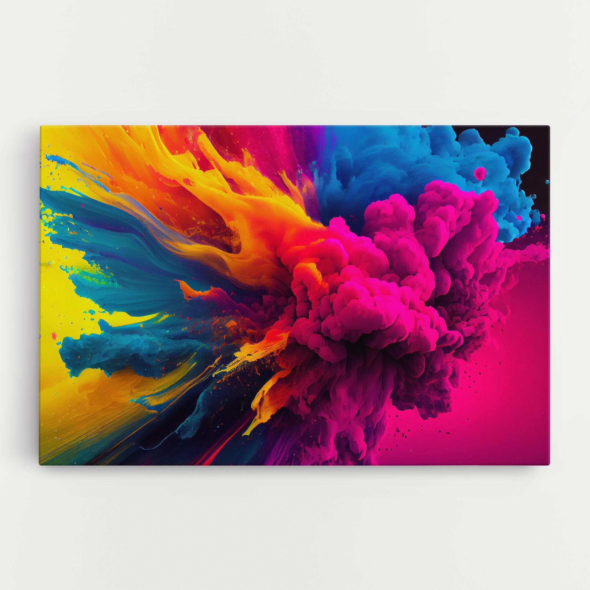 Leinwandbild Colorful Paint Explosion mockup 0