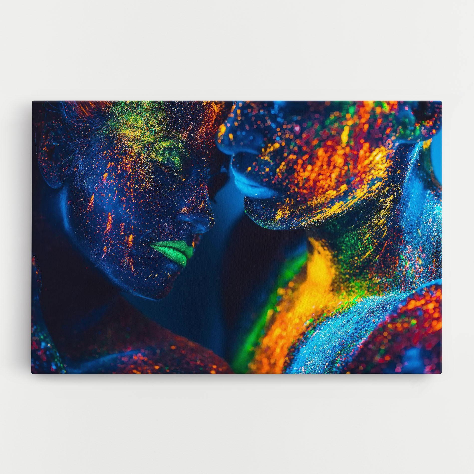 Leinwandbild Fluorescent Green Lips mockup 0